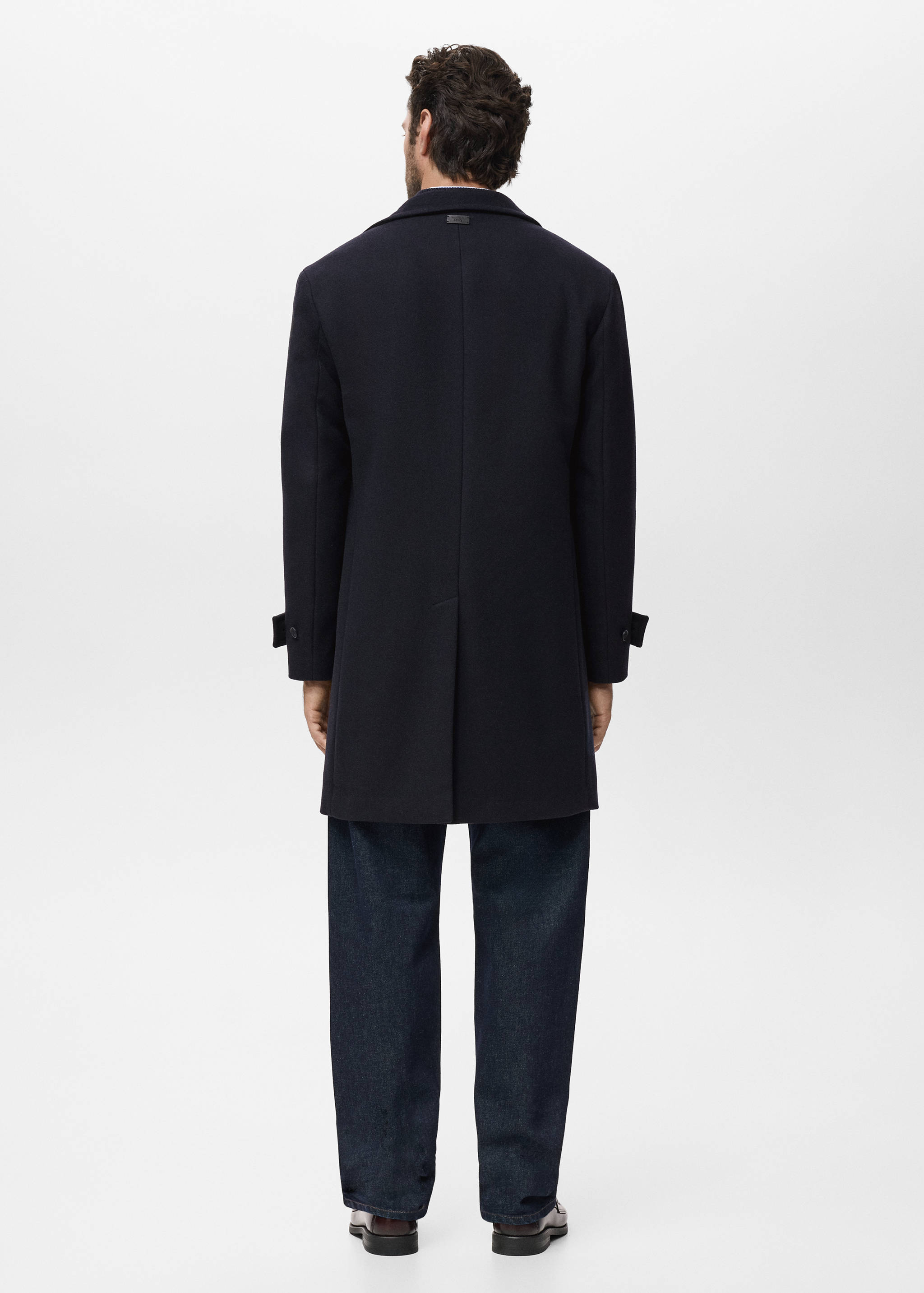 Wool funnel neck coat - Reverse of the article