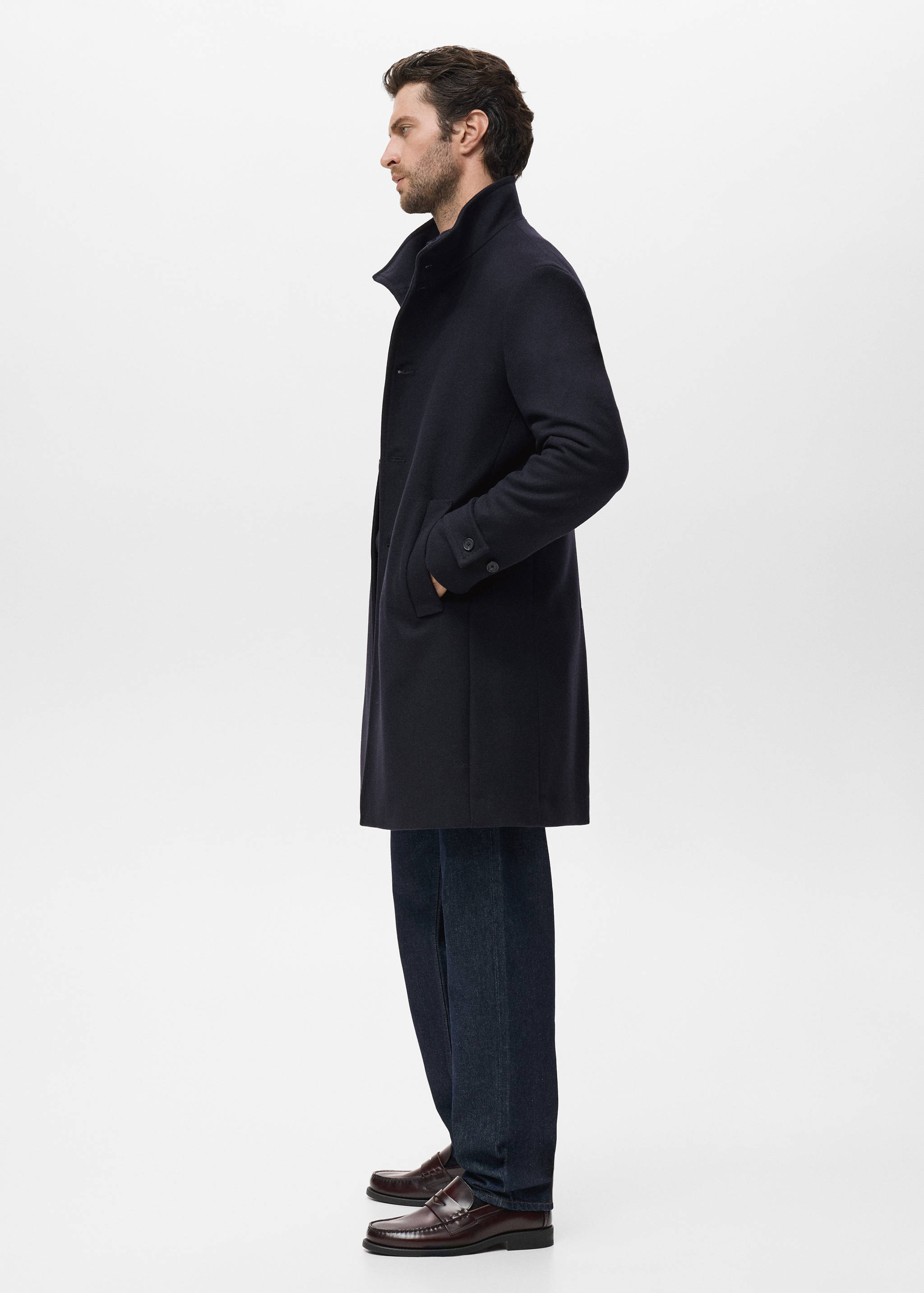 Wool funnel neck coat - Details of the article 2