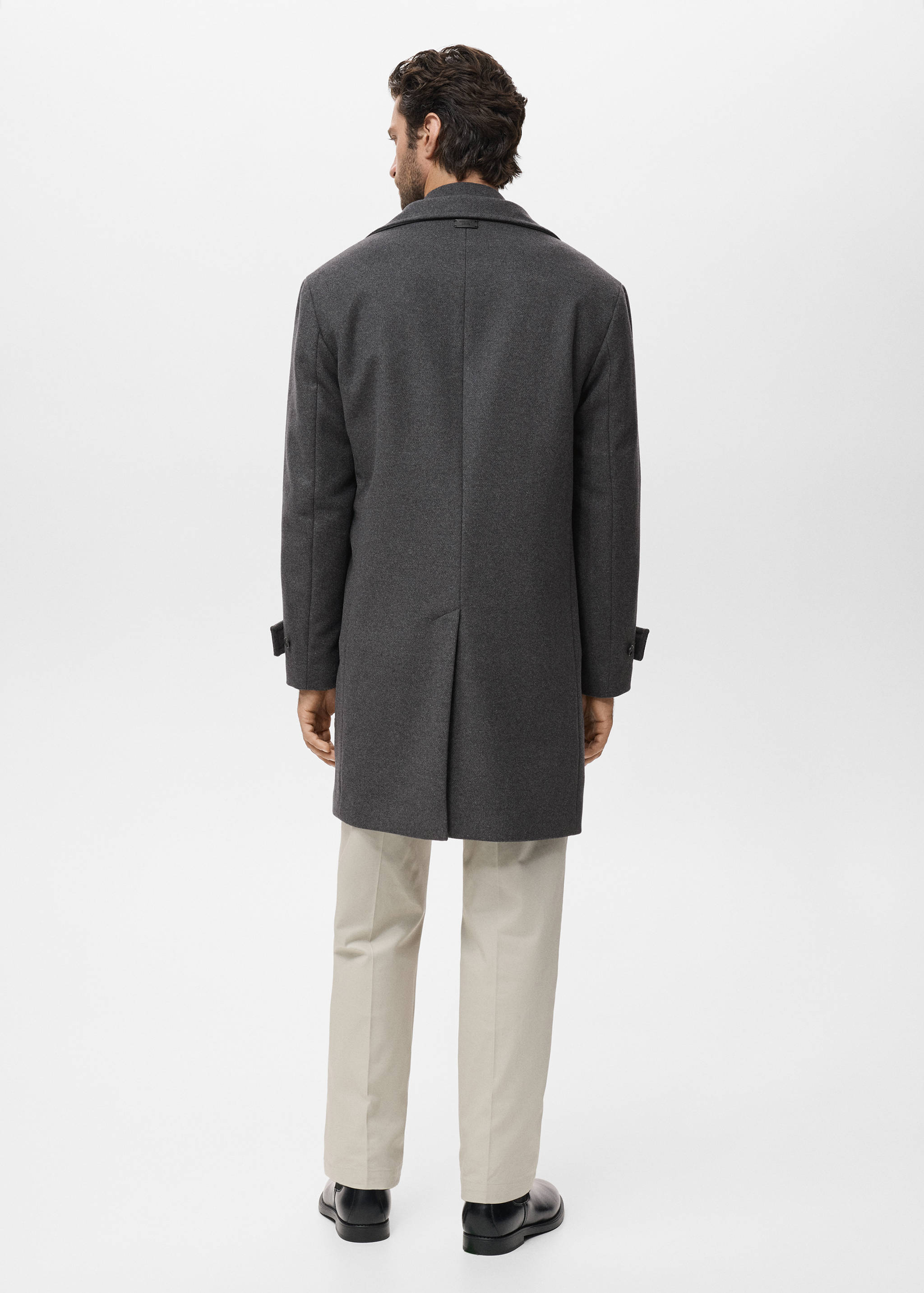Wool funnel neck coat - Reverse of the article