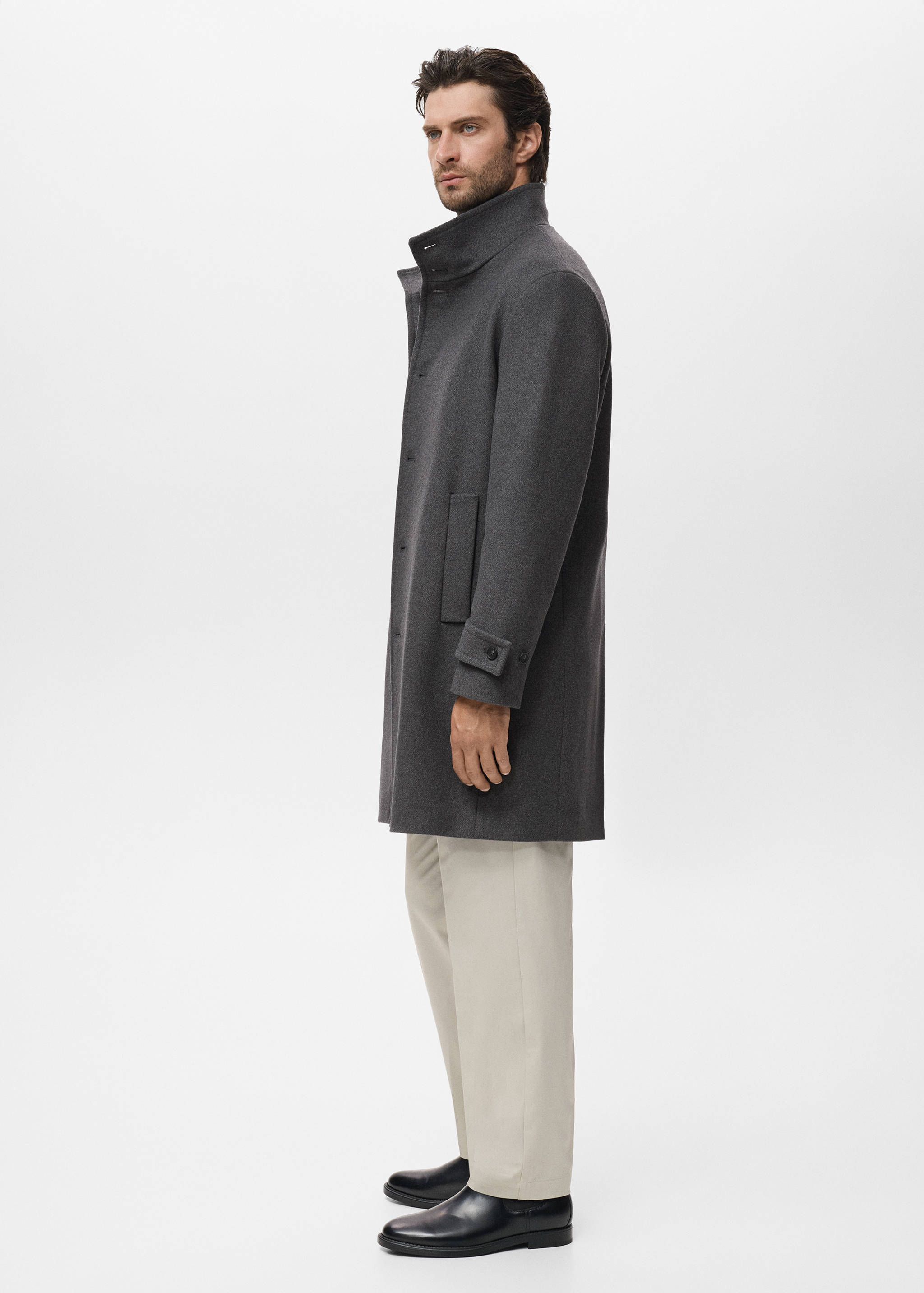 Wool funnel neck coat - Details of the article 2