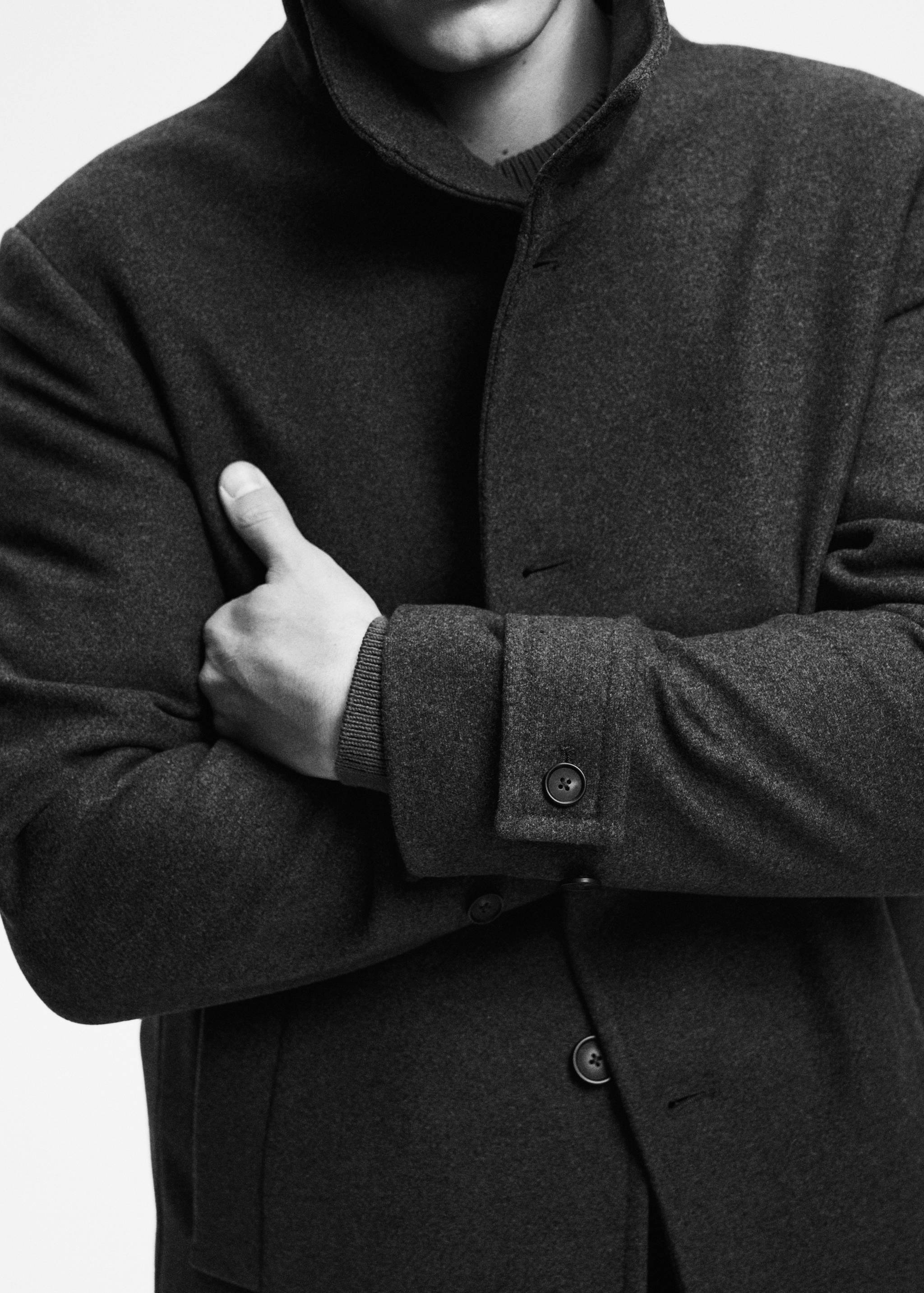 Wool funnel neck coat - Details of the article 5