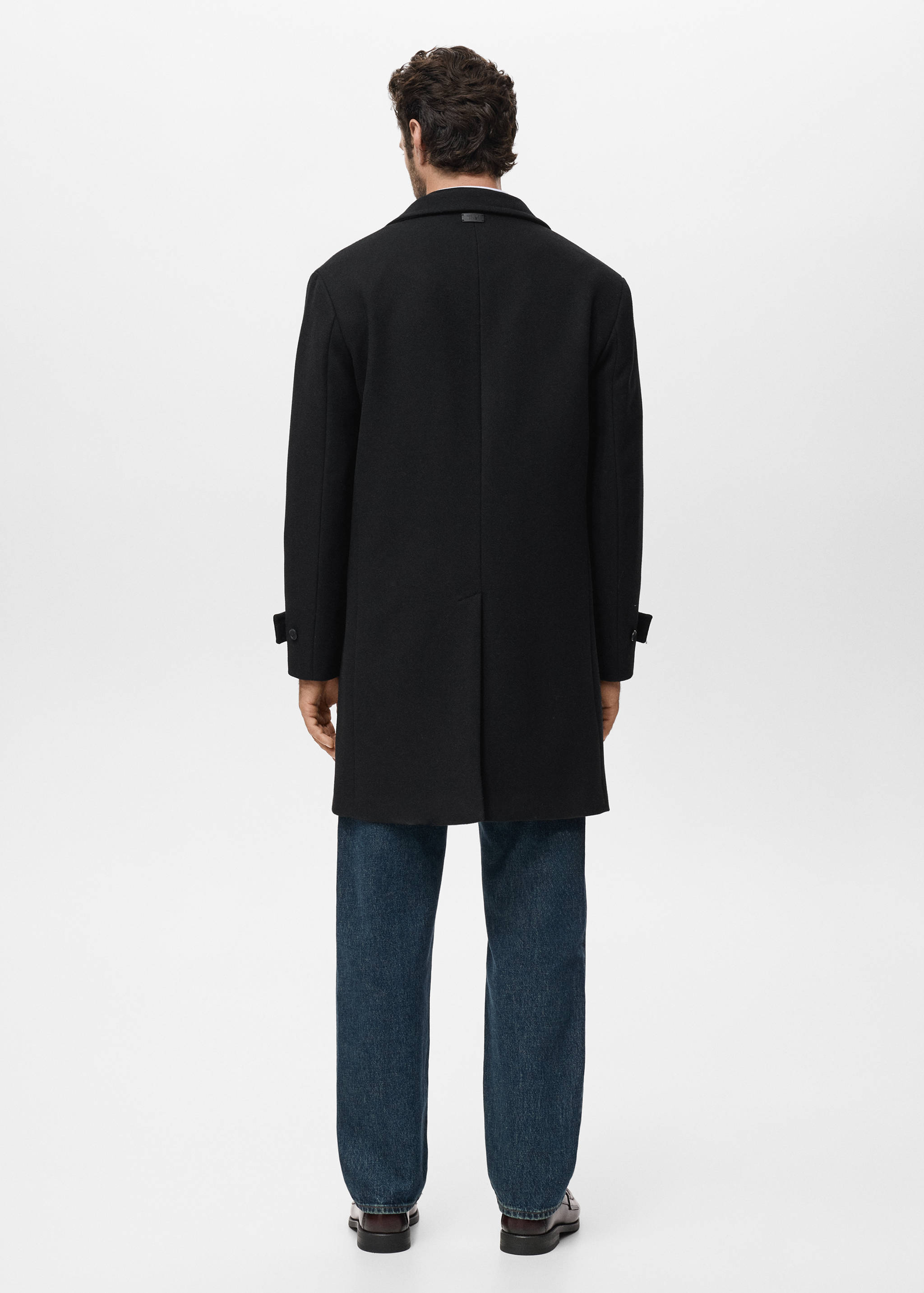 Wool funnel neck coat - Reverse of the article