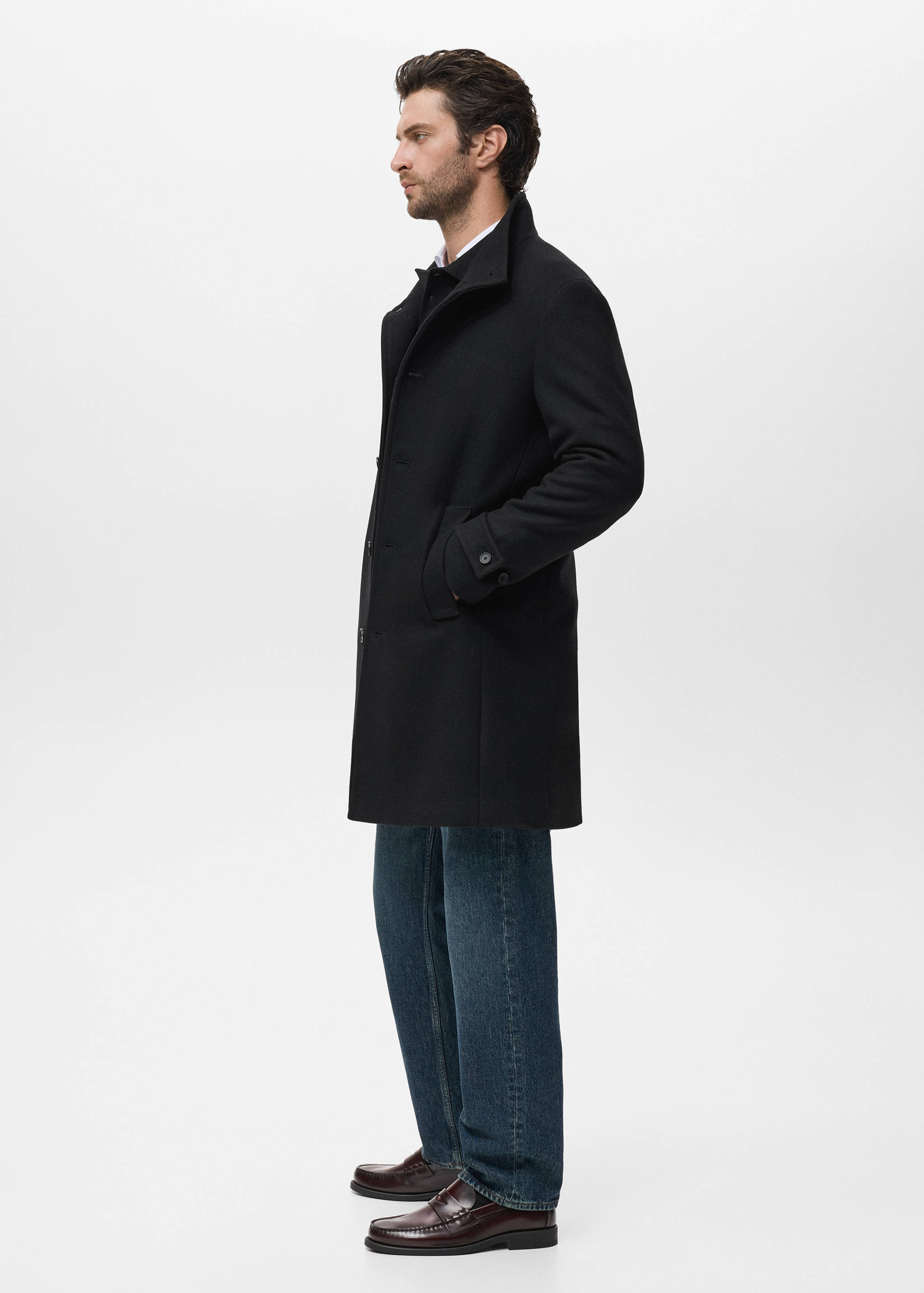 Wool funnel neck coat - Details of the article 2