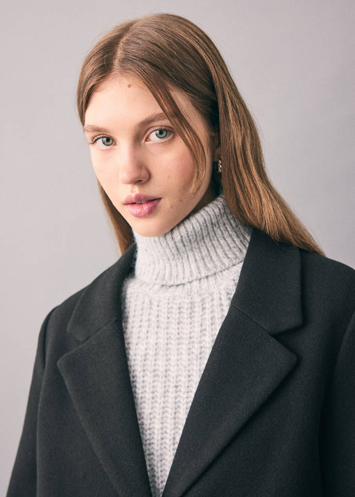 Long cloth coat — Black