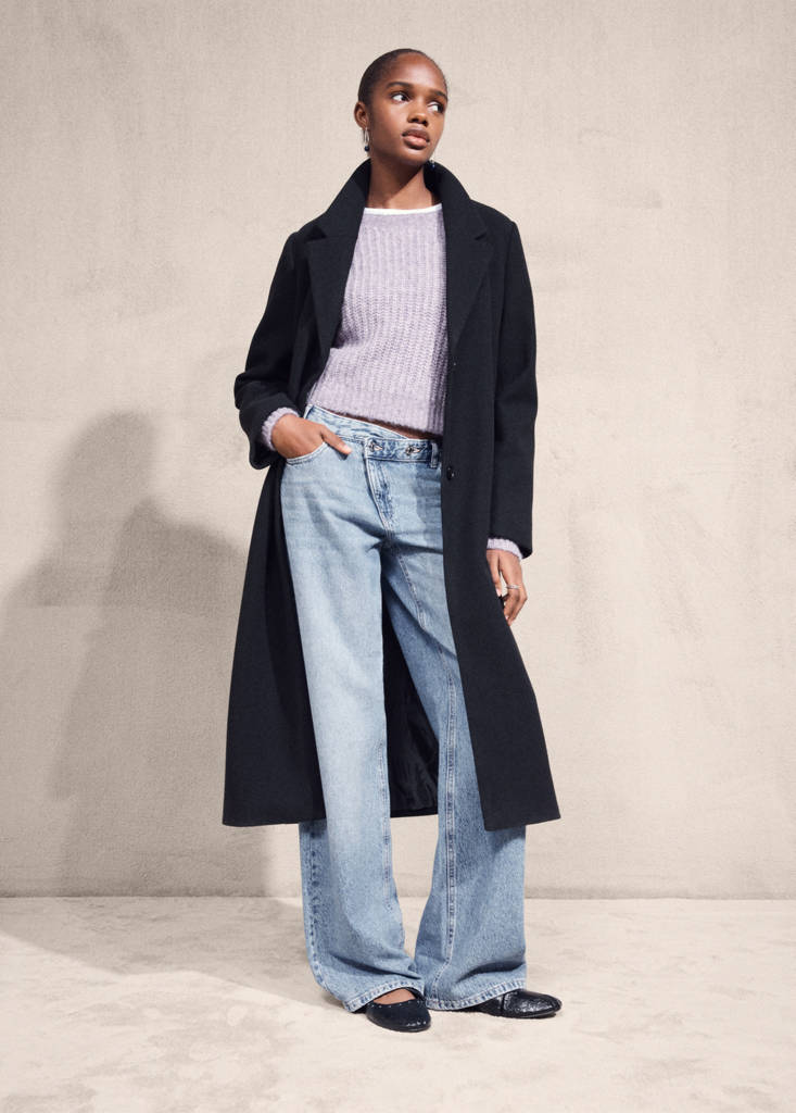 Long cloth coat — Black