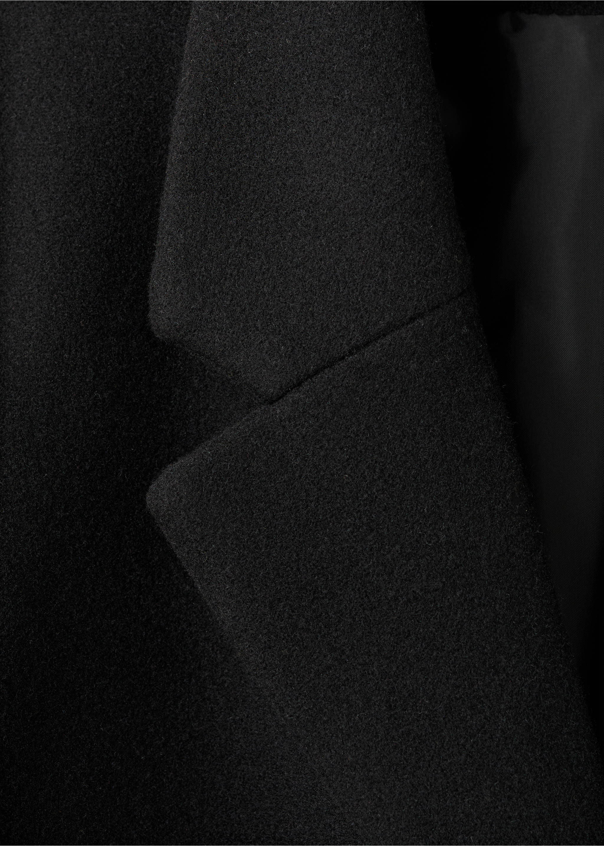 Manteau long drap de laine - Détail de l'article 0, Noir. Ref: 17066723-00.