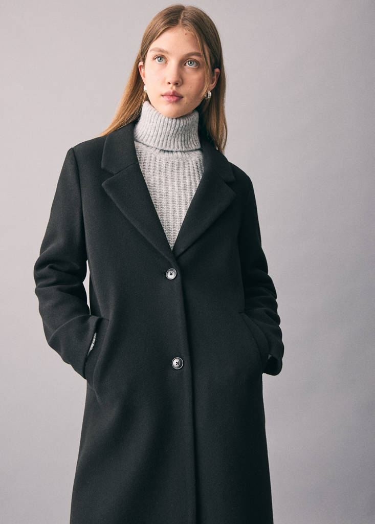 Long cloth coat — Black