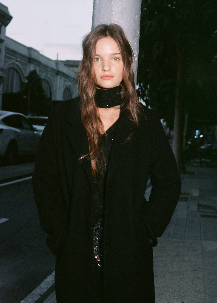 Long cloth coat — Black