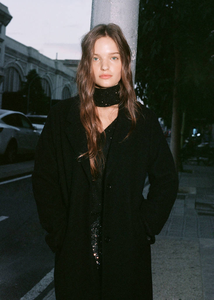 Long cloth coat — Black