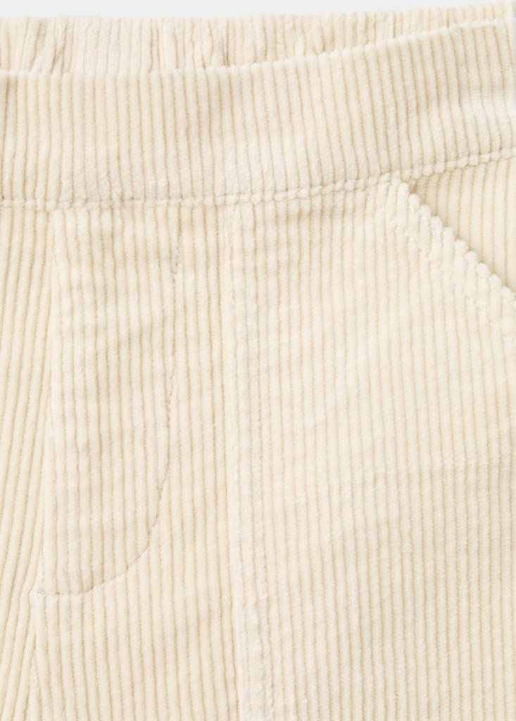 Wide leg corduroy trousers — Ecru