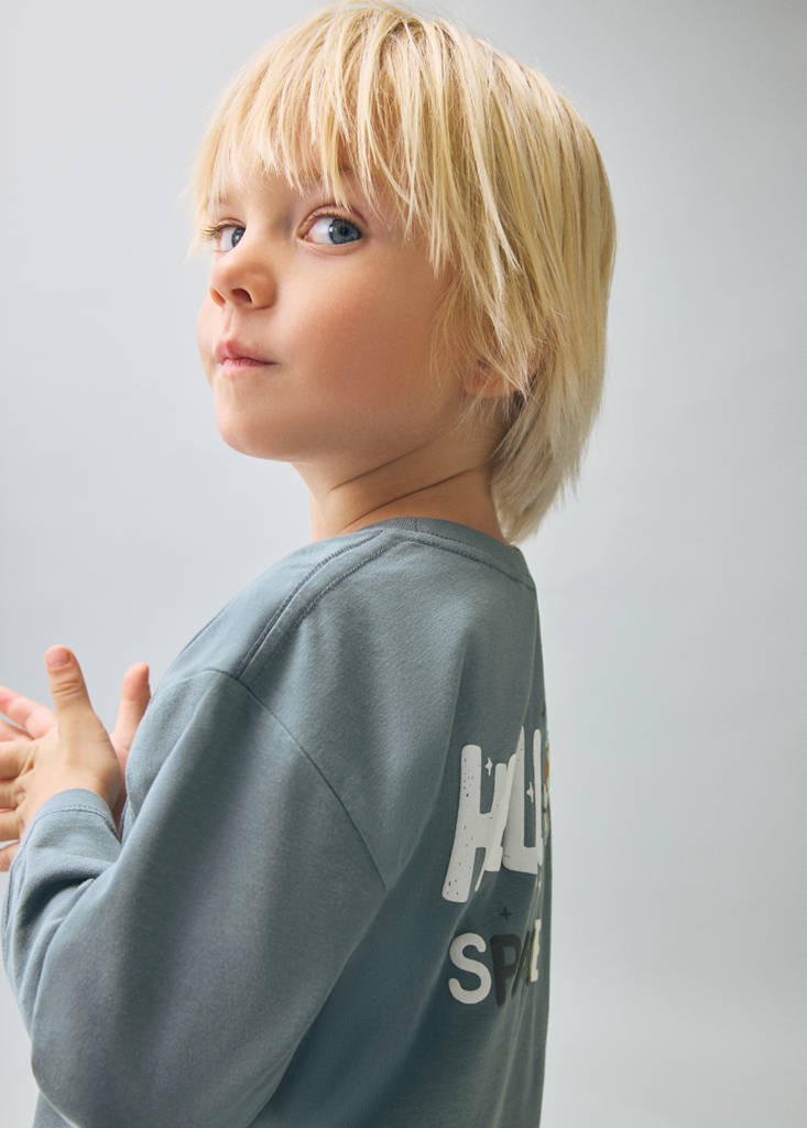 Printed cotton-blend T-shirt — Aqua Green