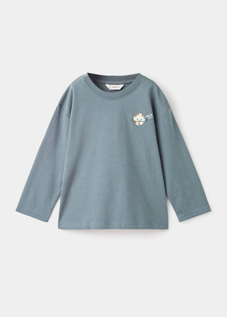 Printed cotton-blend T-shirt — Aqua Green
