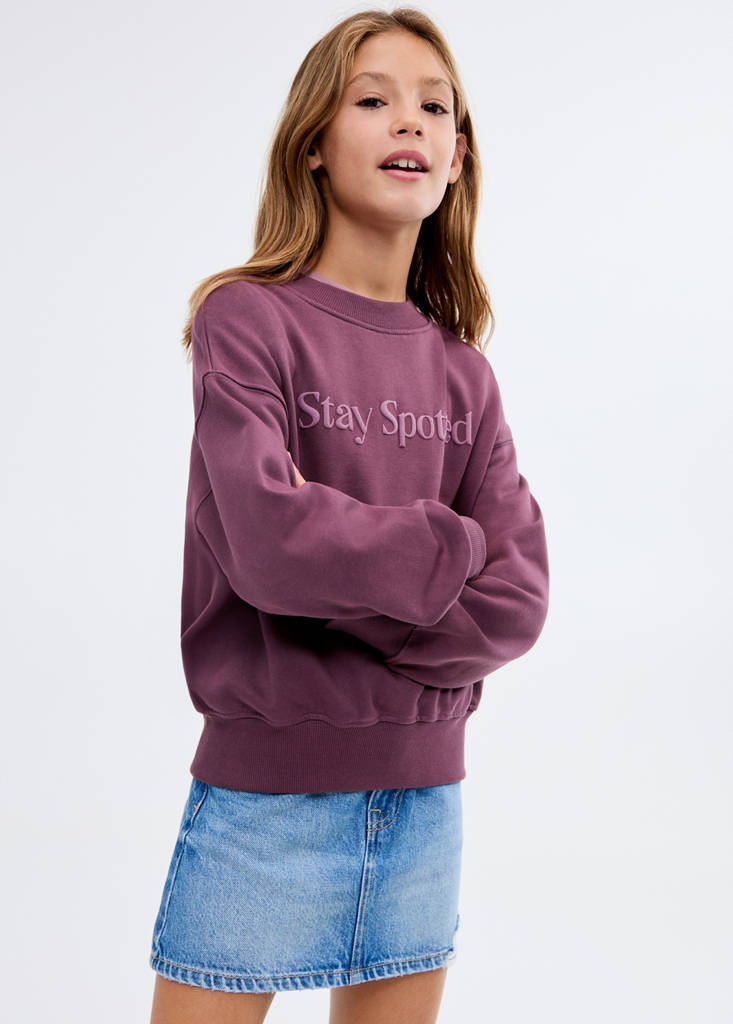 Printed cotton sweatshirt — Maroon