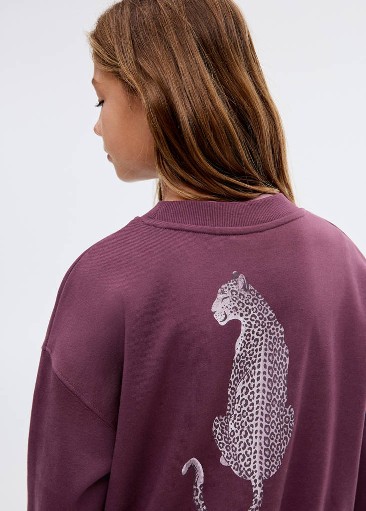 Printed cotton sweatshirt — Maroon
