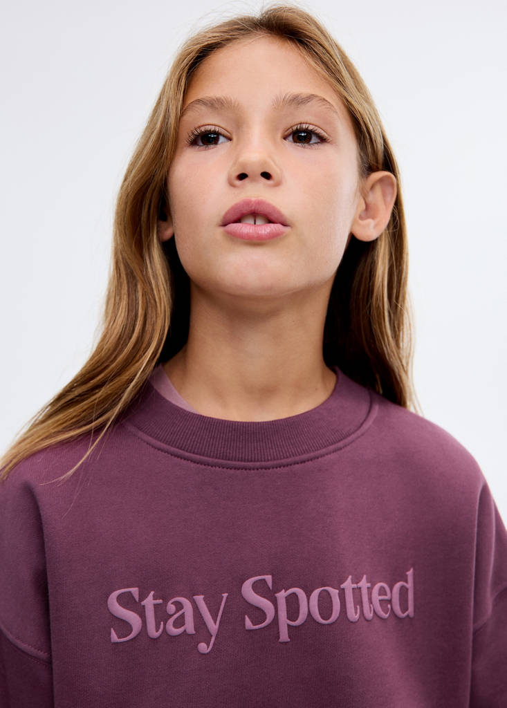 Printed cotton sweatshirt — Maroon