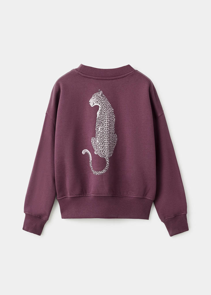 Printed cotton sweatshirt — Maroon