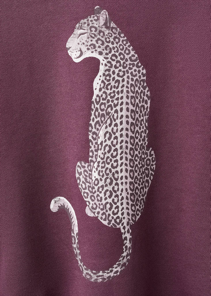 Printed cotton sweatshirt — Maroon