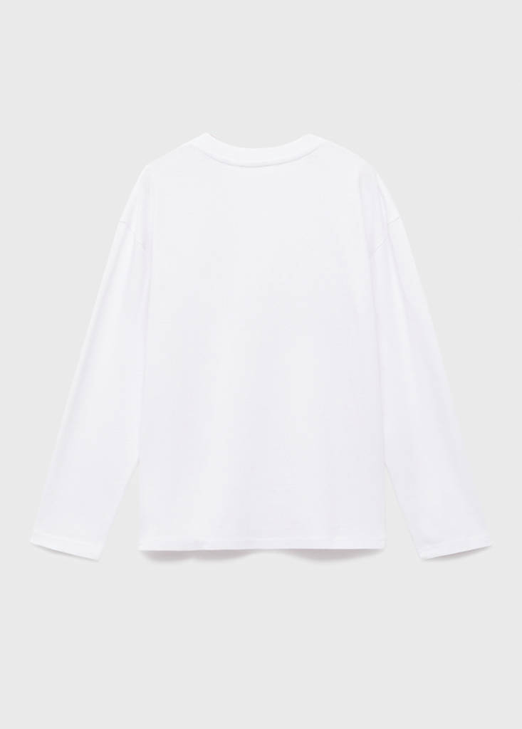 Printed long sleeve t-shirt — White