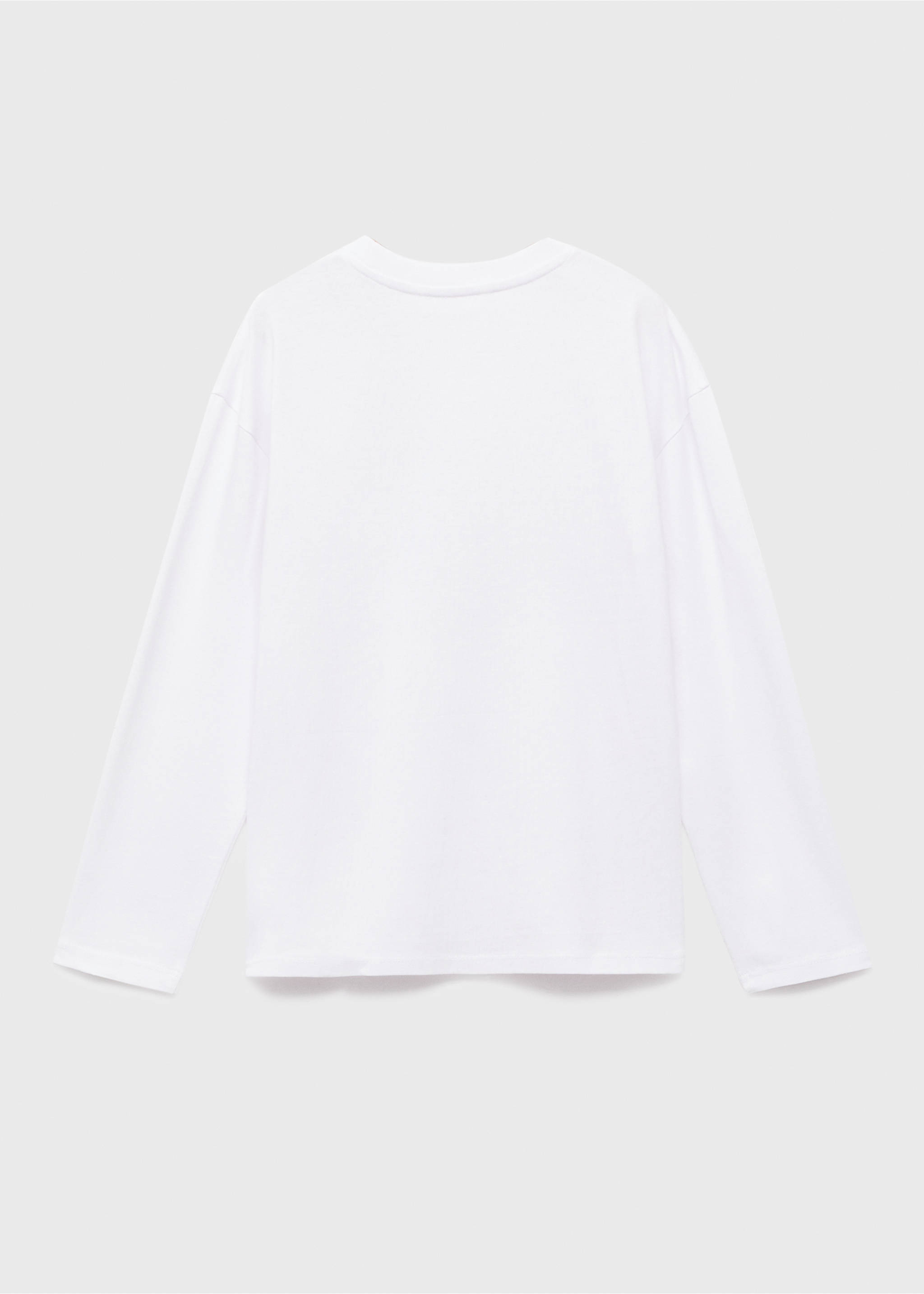 T-shirt manches longues imprimé - Verso de l’article, Blanc. Ref: 17066728-00.