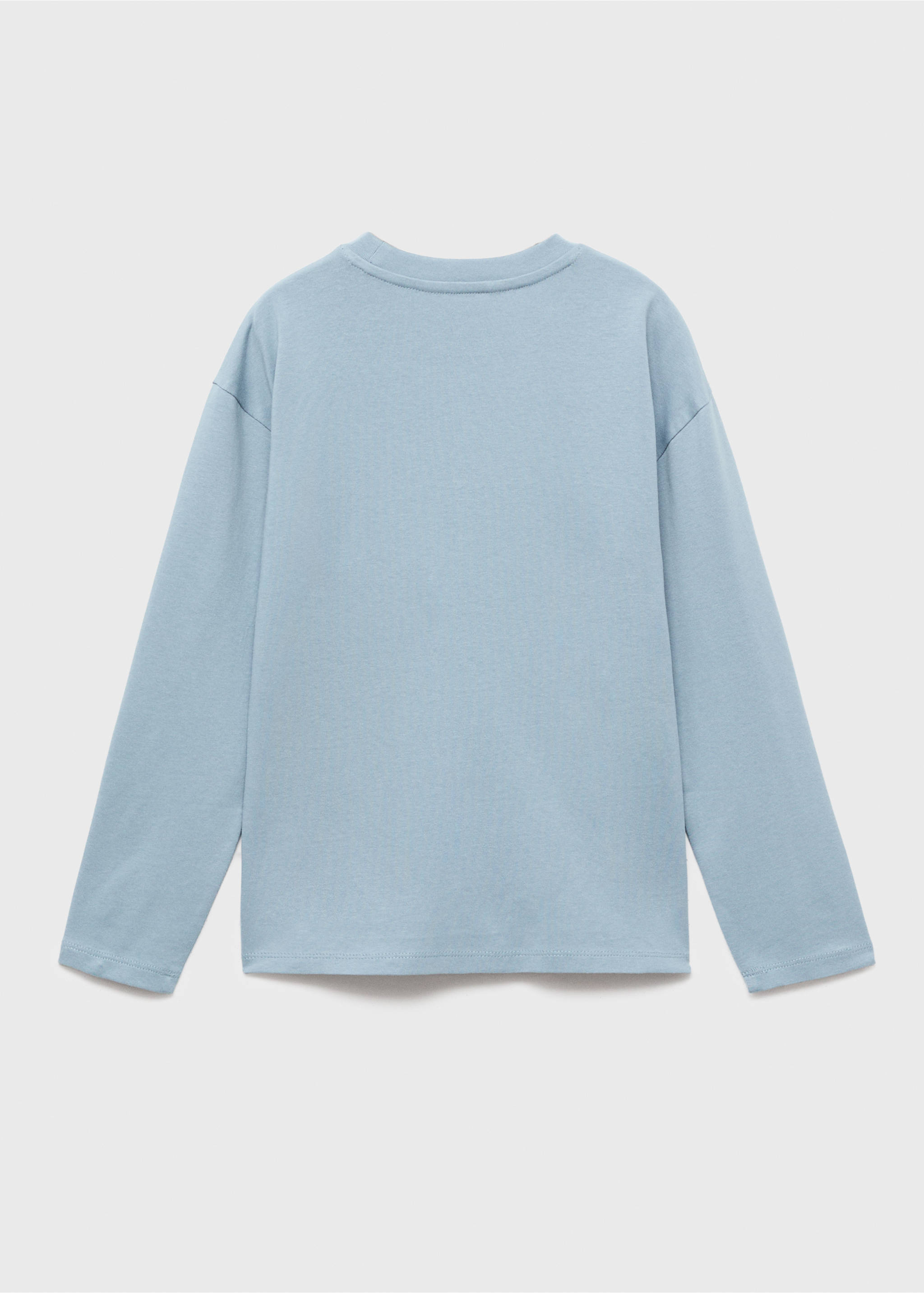 T-shirt manches longues imprimé - Verso de l’article, Bleu. Ref: 17066728-00.