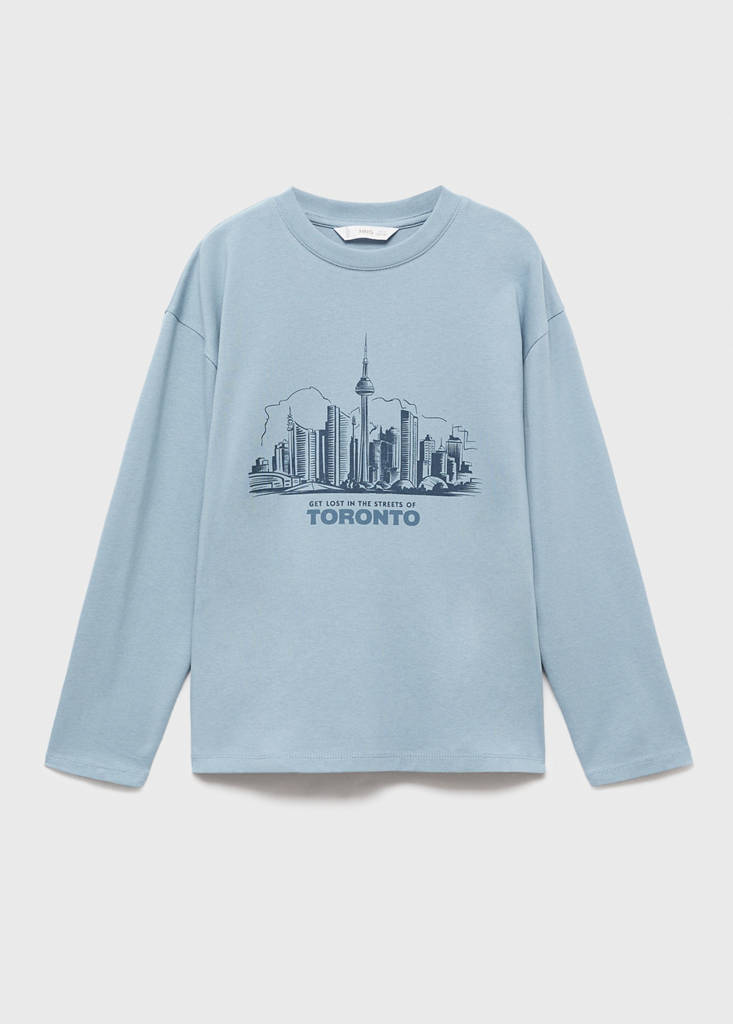 Printed long sleeve t-shirt — Blue