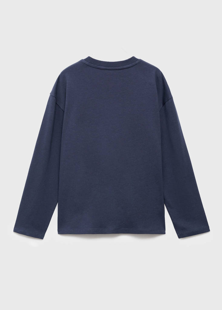 Printed long sleeve t-shirt — Navy