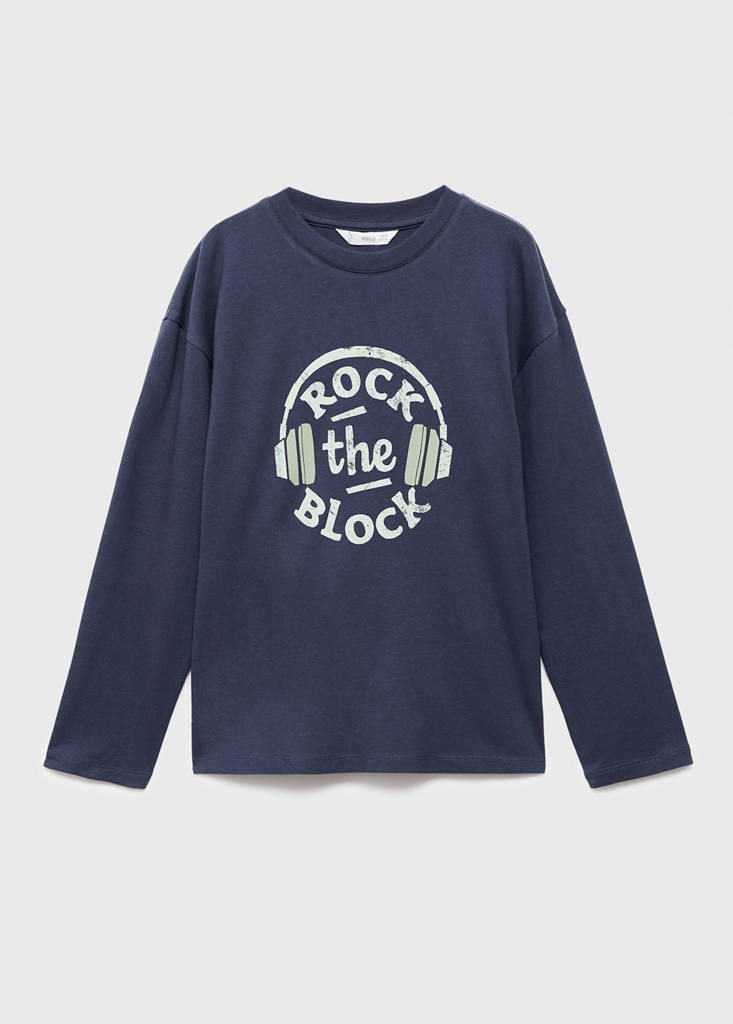 Printed long sleeve t-shirt — Navy