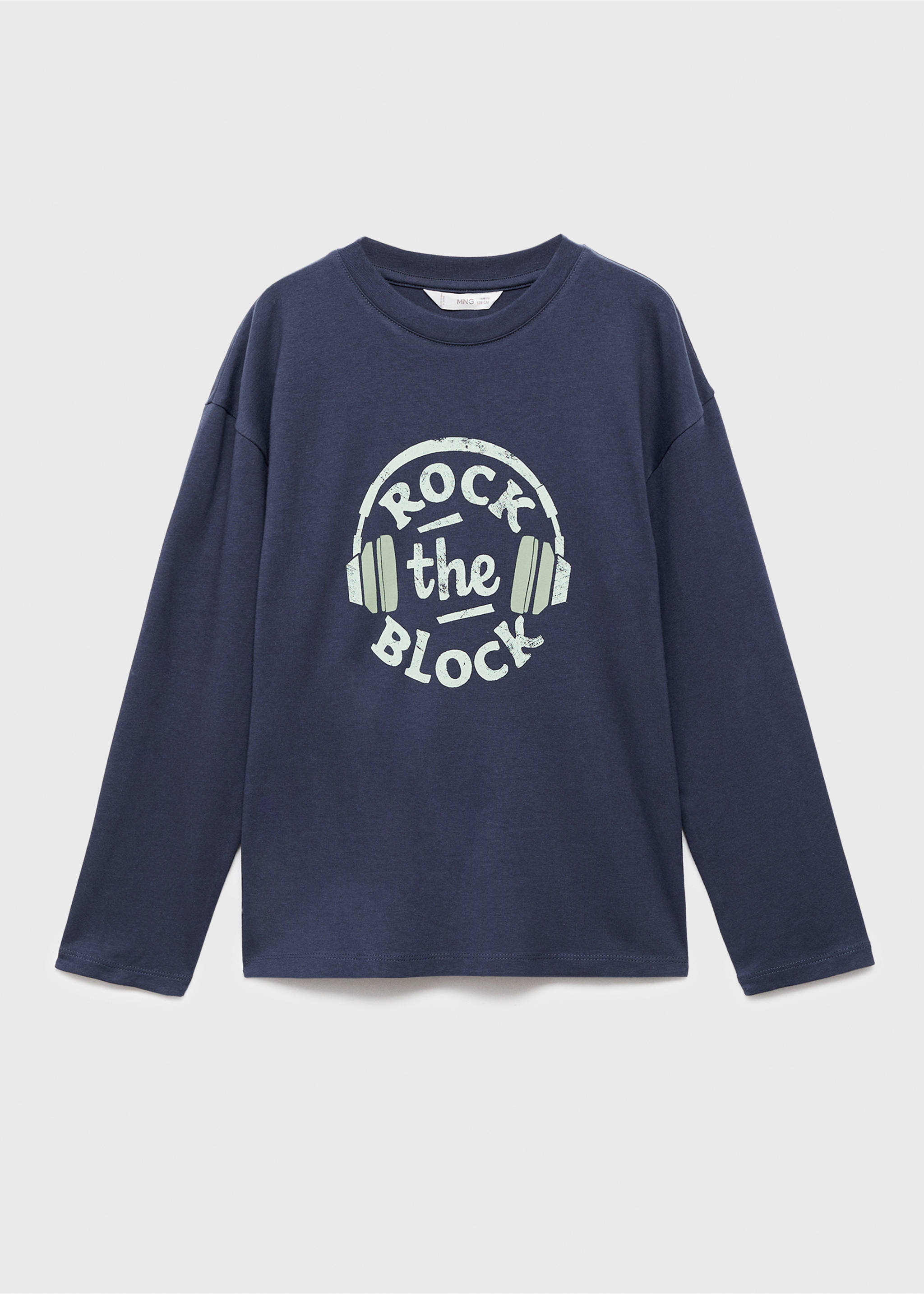 T-shirt manches longues imprimé - Article sans modèle, Bleu marine. Ref: 17066728-00.