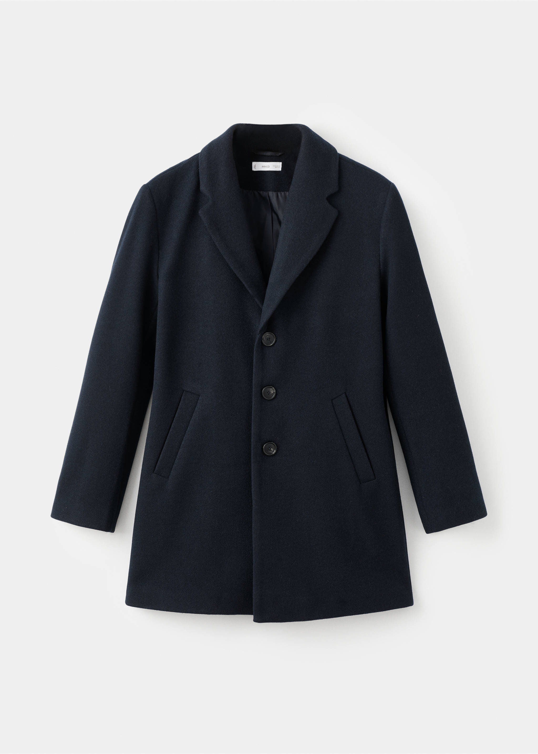 Abrigo paño midi - Artículo sin modelo, Azul marino. Ref: 17066730-00.