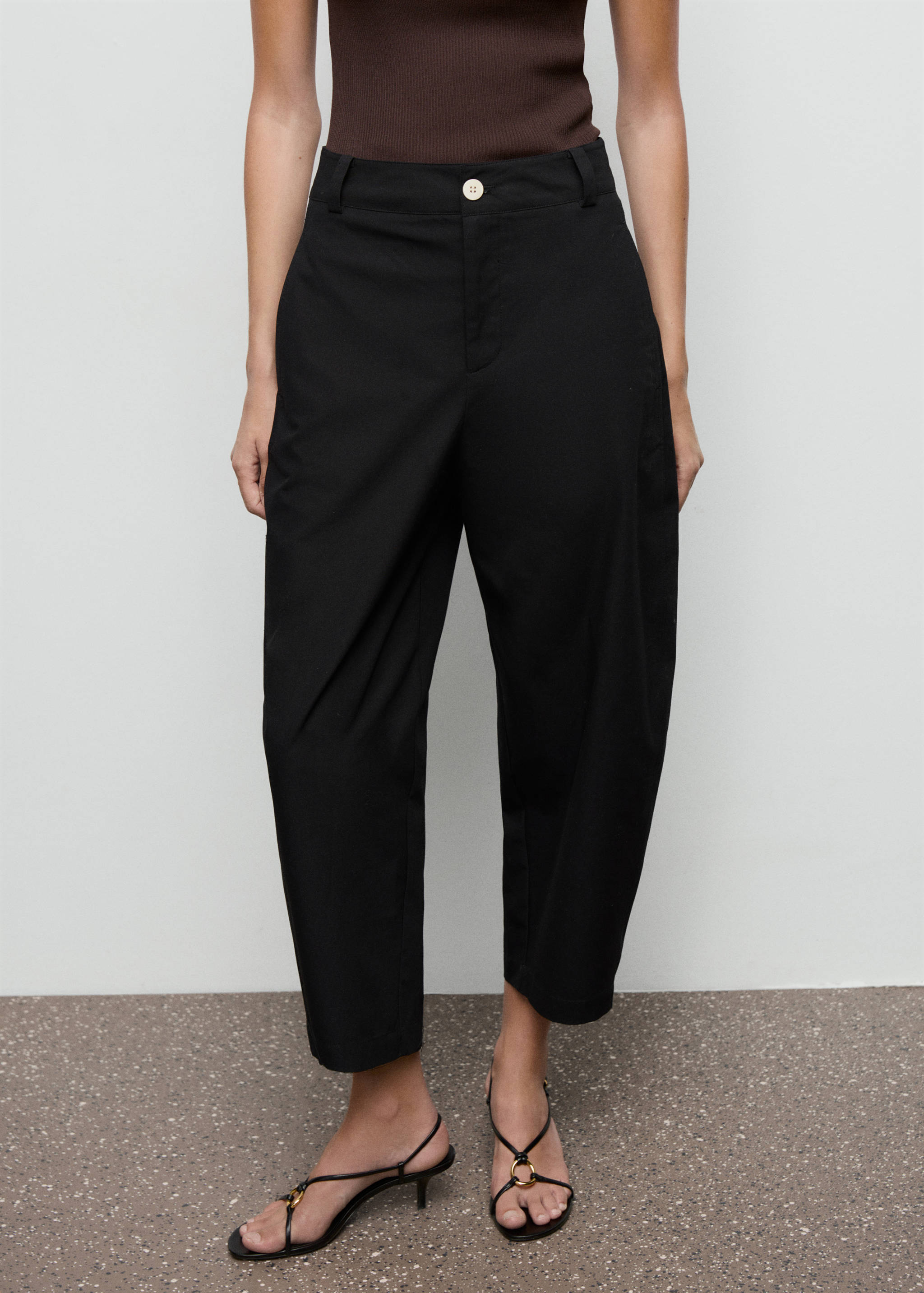 High-waisted balloon trousers - Medium plane