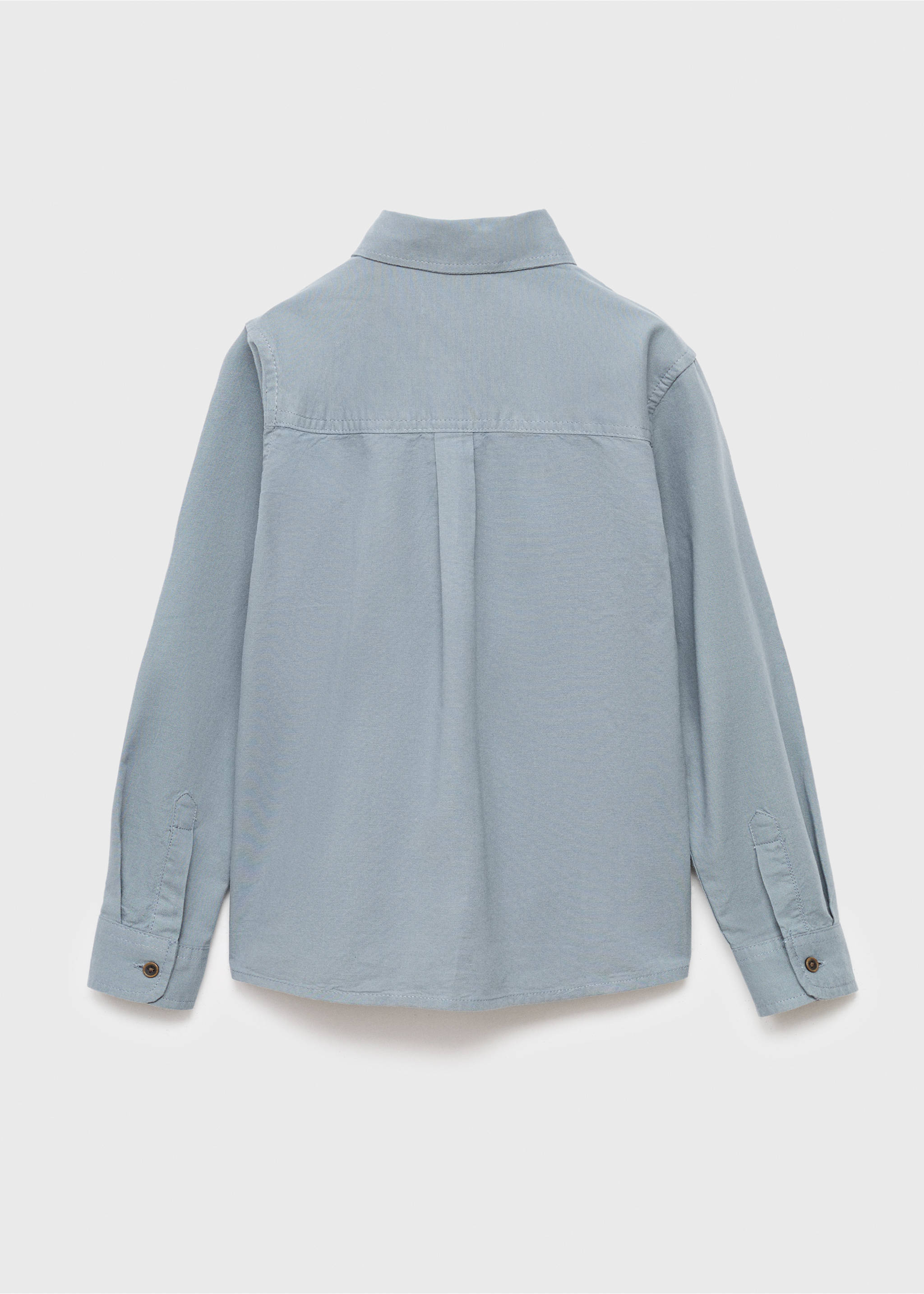 Cotton shirt - Reverse of the article, Turquoise. Ref: 17066732-00.