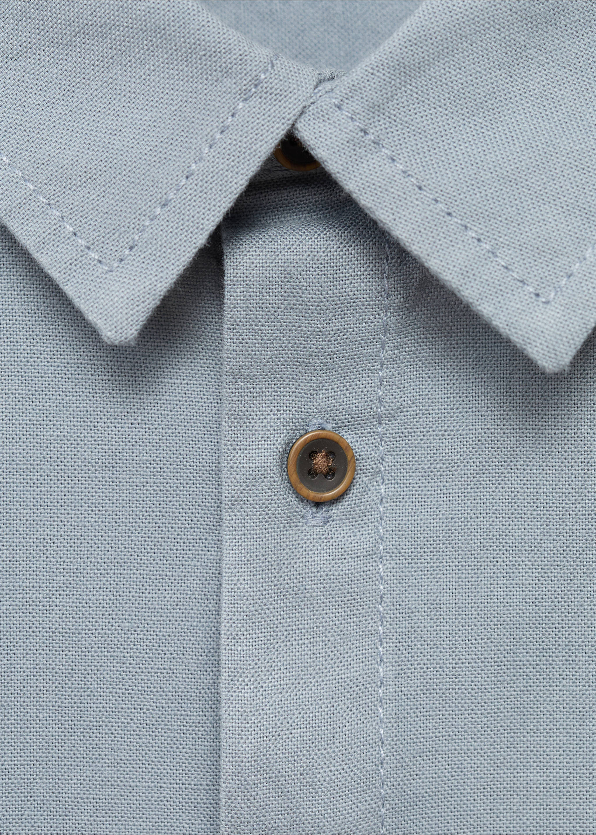 Cotton shirt - Details of the article 8, Turquoise. Ref: 17066732-00.
