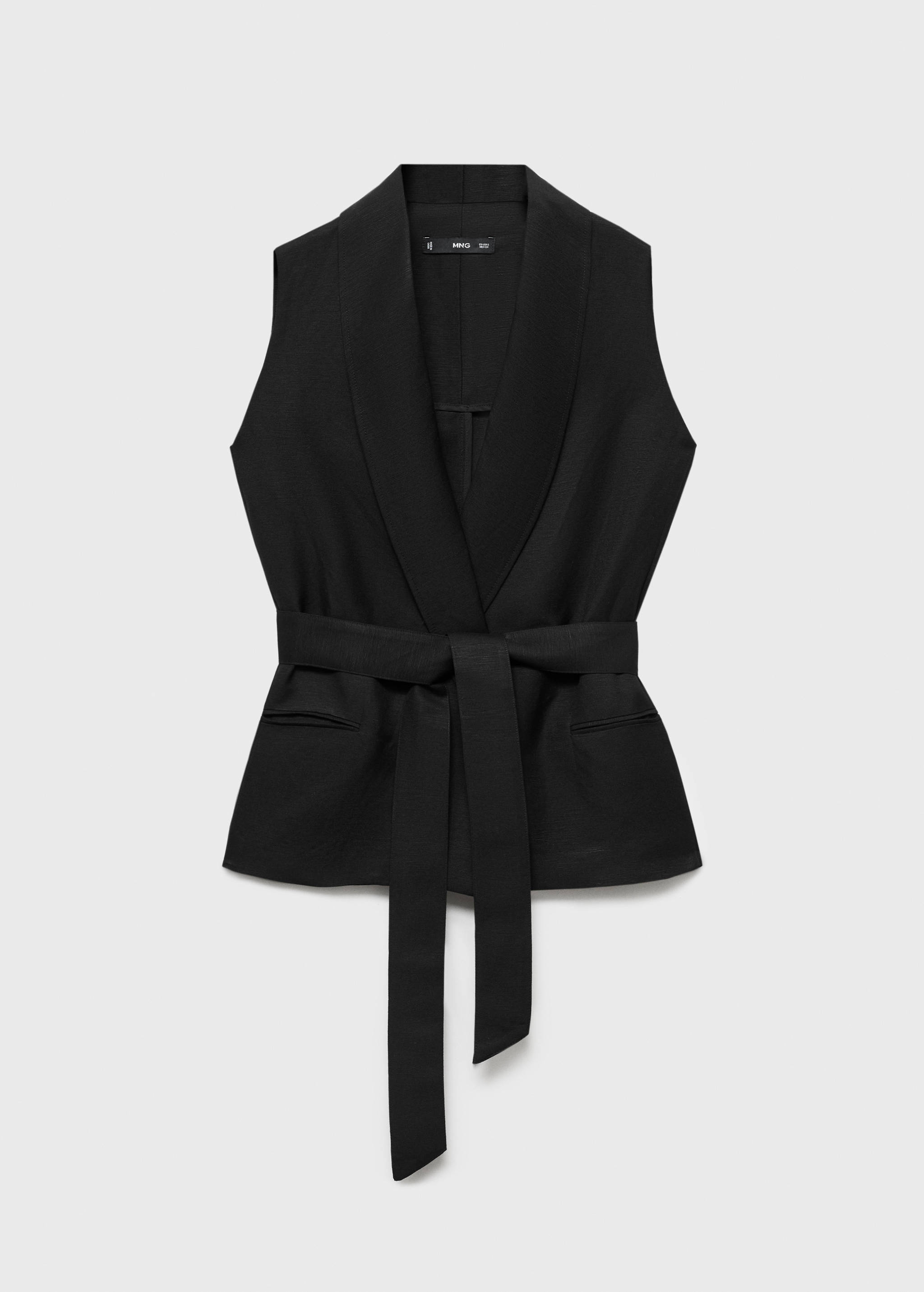 Linen suit vest with belt - Article without model