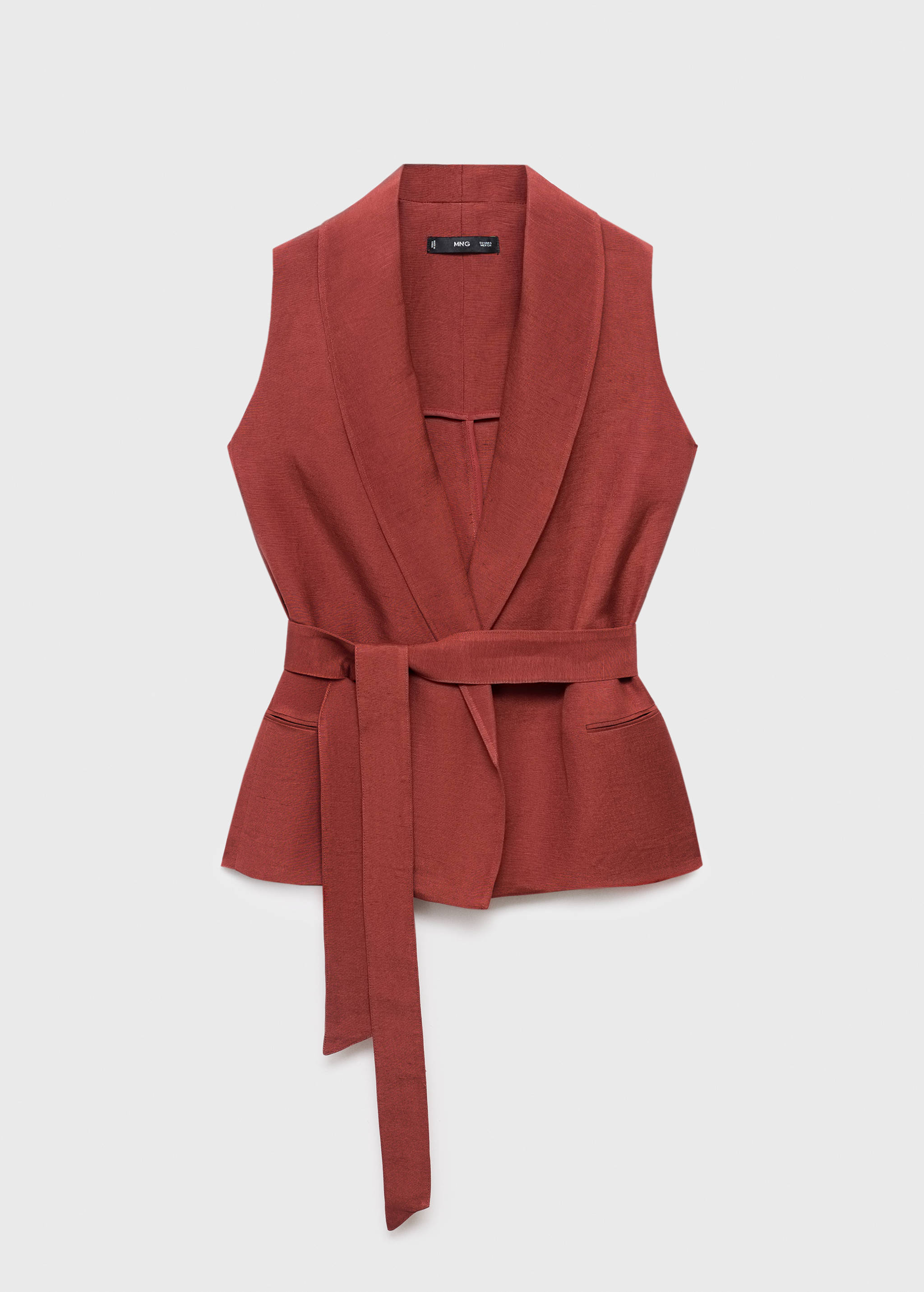 Linen suit vest with belt - Article without model