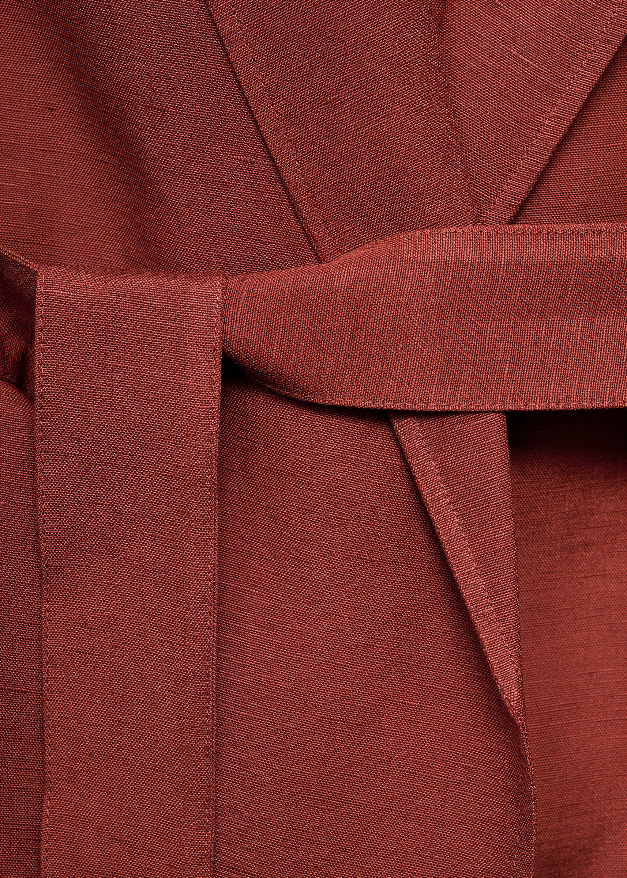 Linen suit vest with belt - Details of the article 8