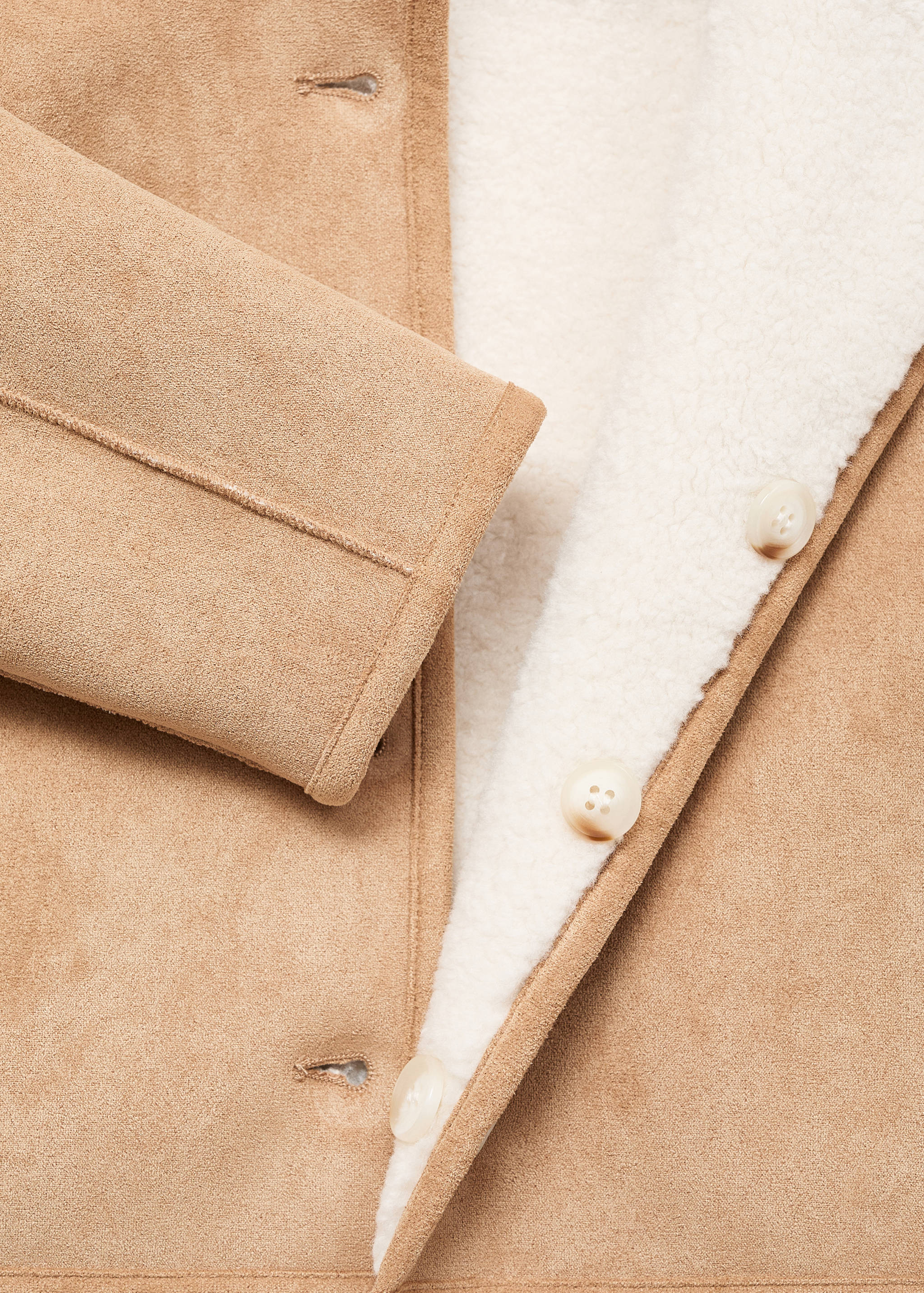 Sobretudo reversível de dupla face de velocino - Pormenor do artigo 0