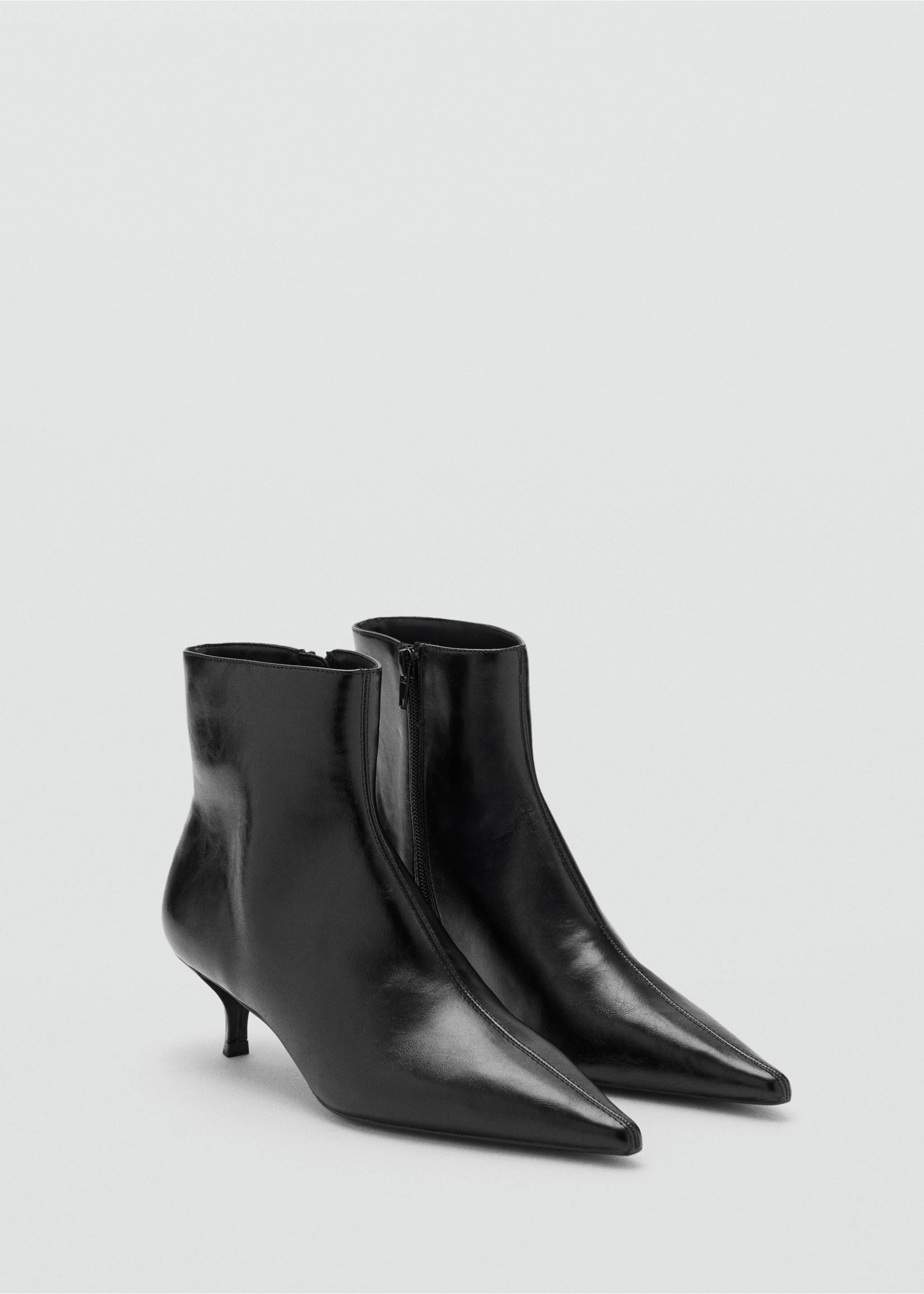 Bottines bout talon kitten - Plan moyen, Noir. Ref: 17066736-00.