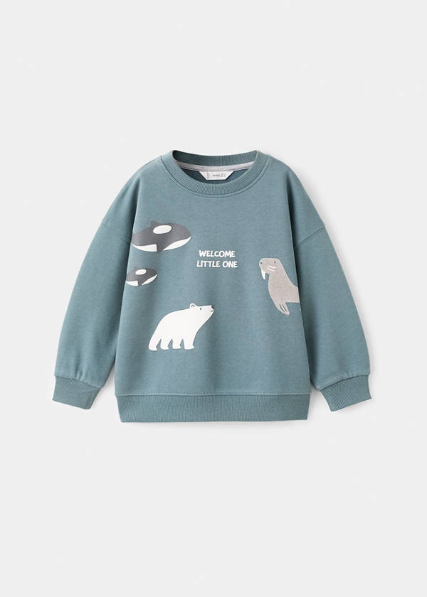 Animal-print sweatshirt — Aqua Green