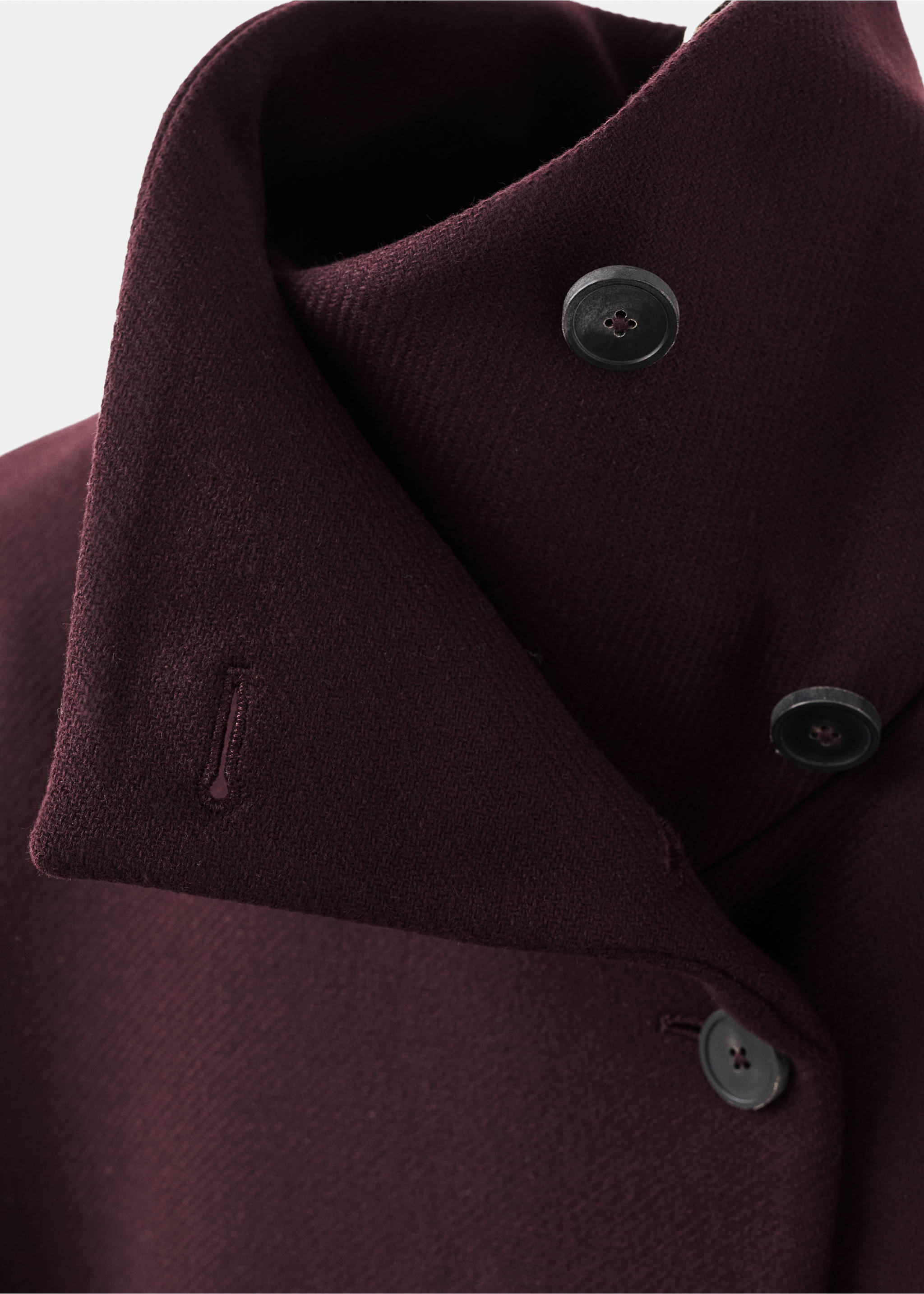 Manteco wool coat with belt - Details of the article 8, Maroon. Ref: 17066744-00.