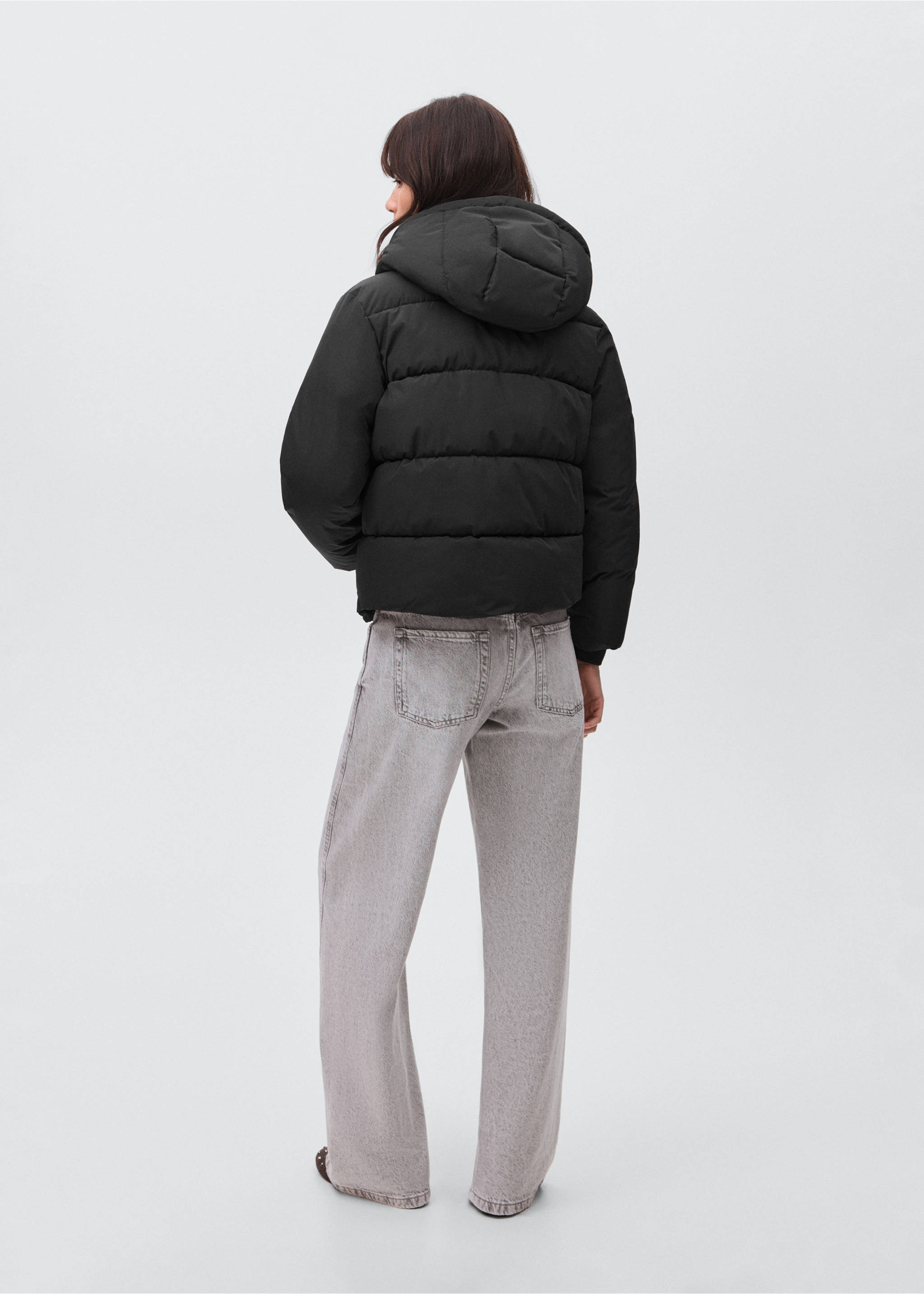 Anorak acolchado capucha - Reverso del artículo, Negro. Ref: 17067121-00.