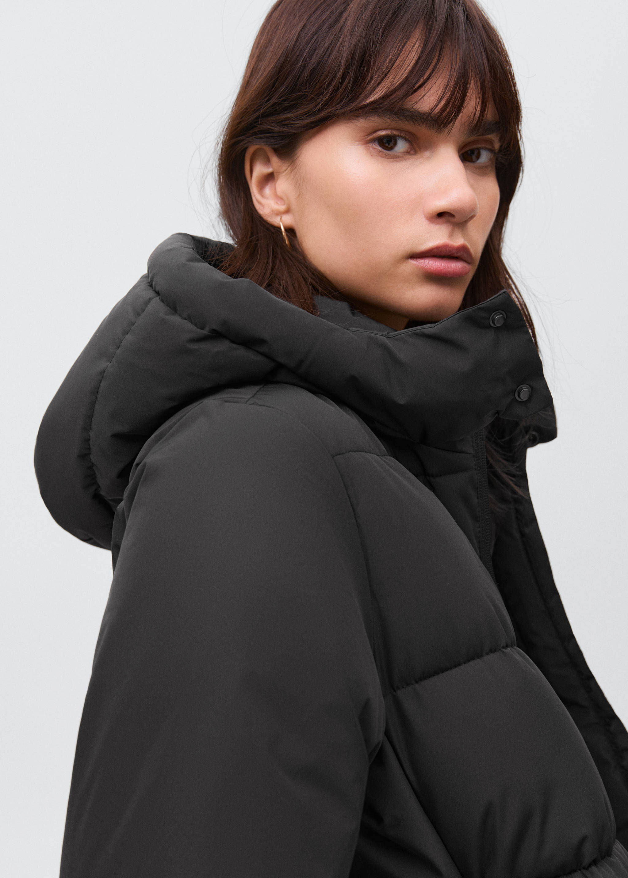 Hood puffer coat - Details of the article 1