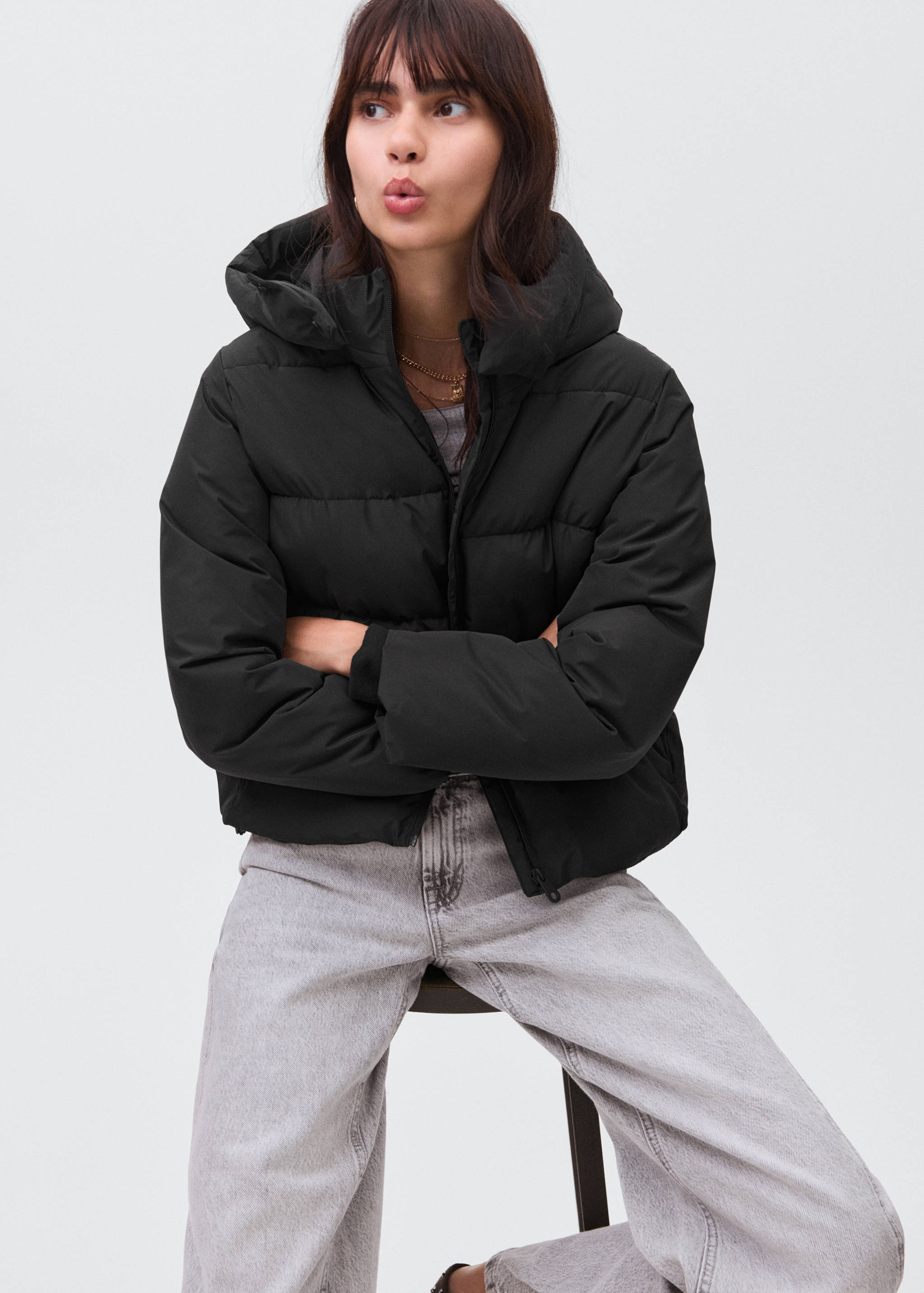 Hood puffer coat - Details of the article 2