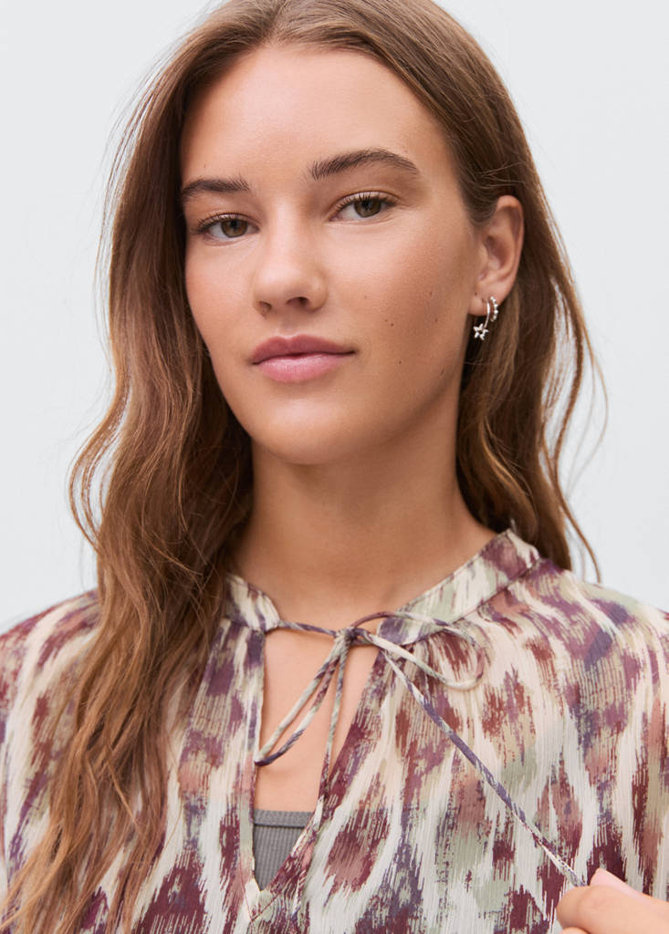 Semi-transparent printed blouse — Ecru