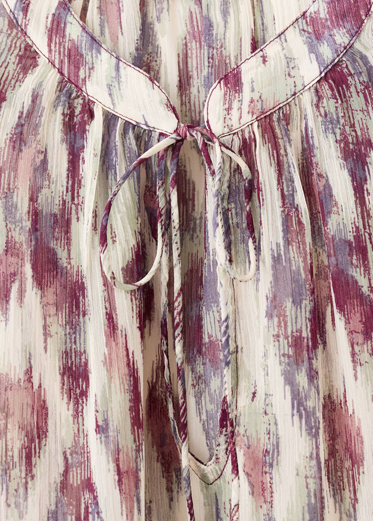 Semi-transparent printed blouse — Ecru