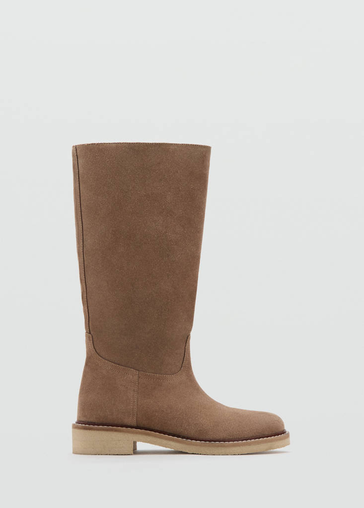 Leather high boots — Medium Brown