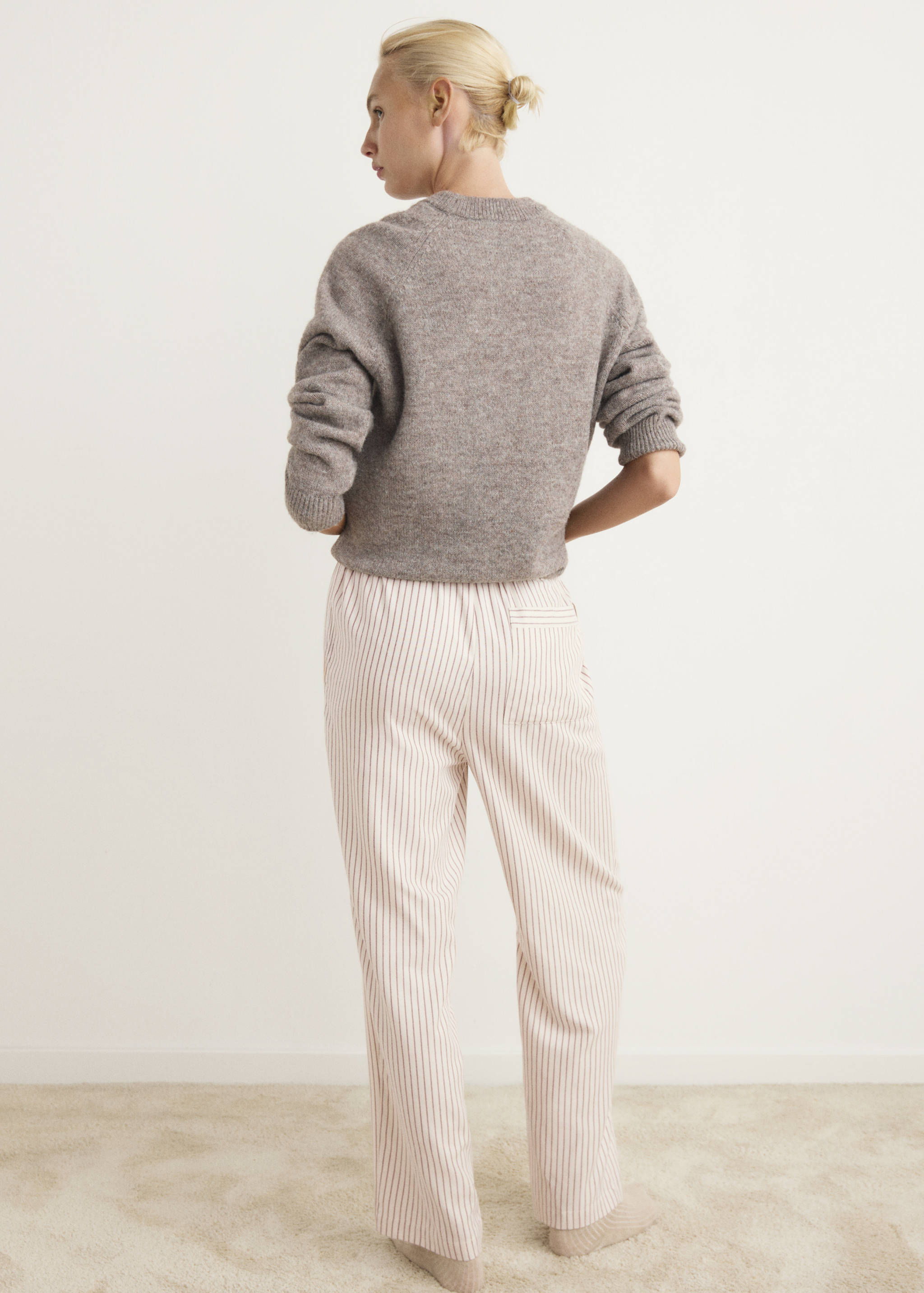 Woven striped flannel trousers - Reverse of the article