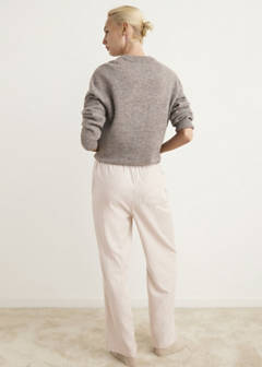 Woven striped flannel trousers — Ivory White 3