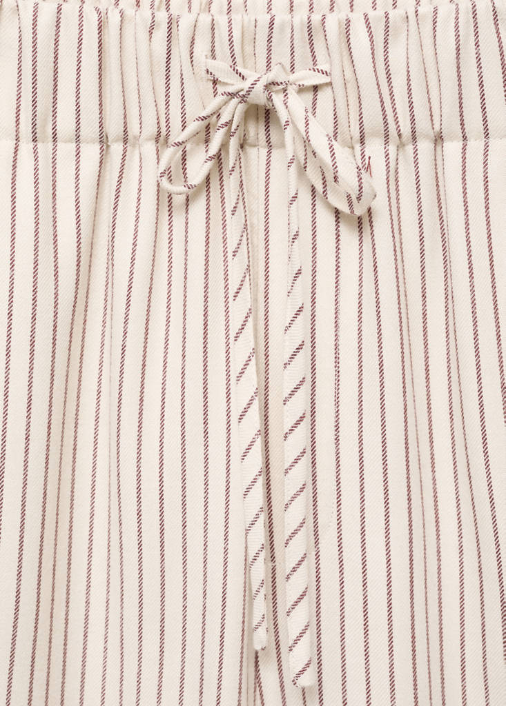 Woven striped flannel trousers — Ivory White