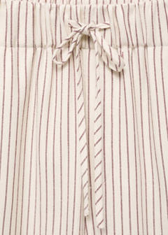 Woven striped flannel trousers — Ivory White 6