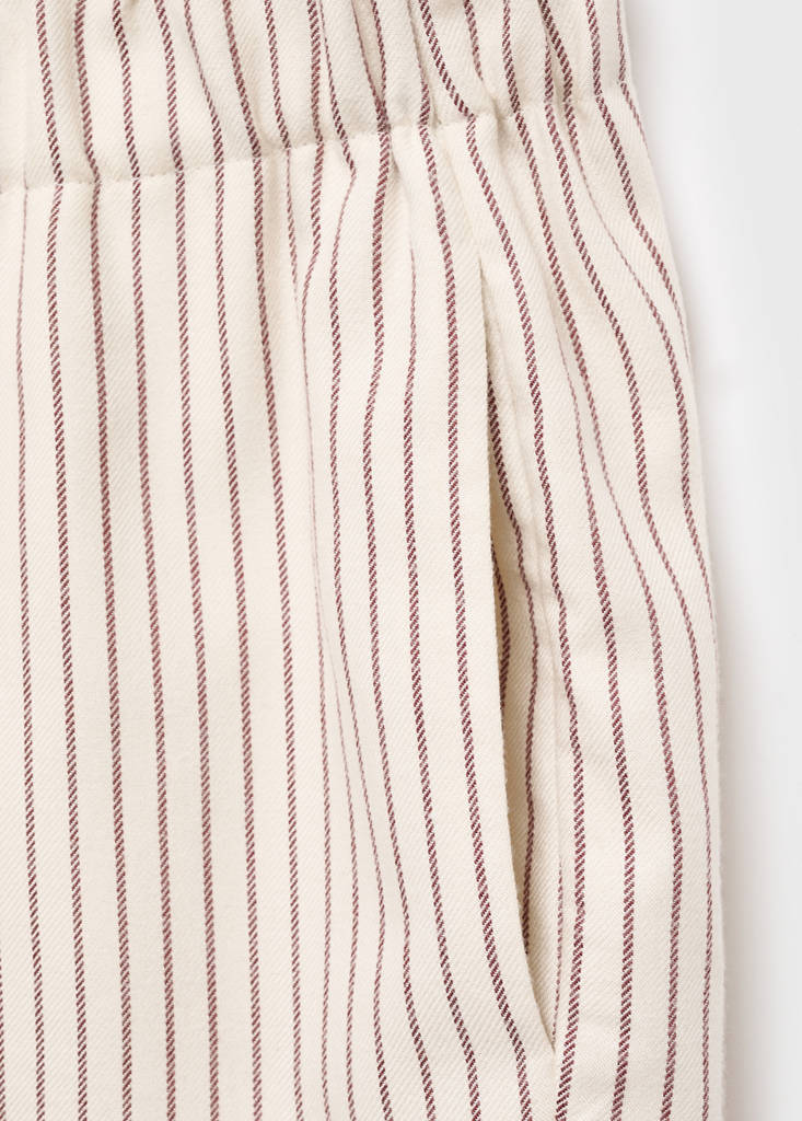 Woven striped flannel trousers — Ivory White